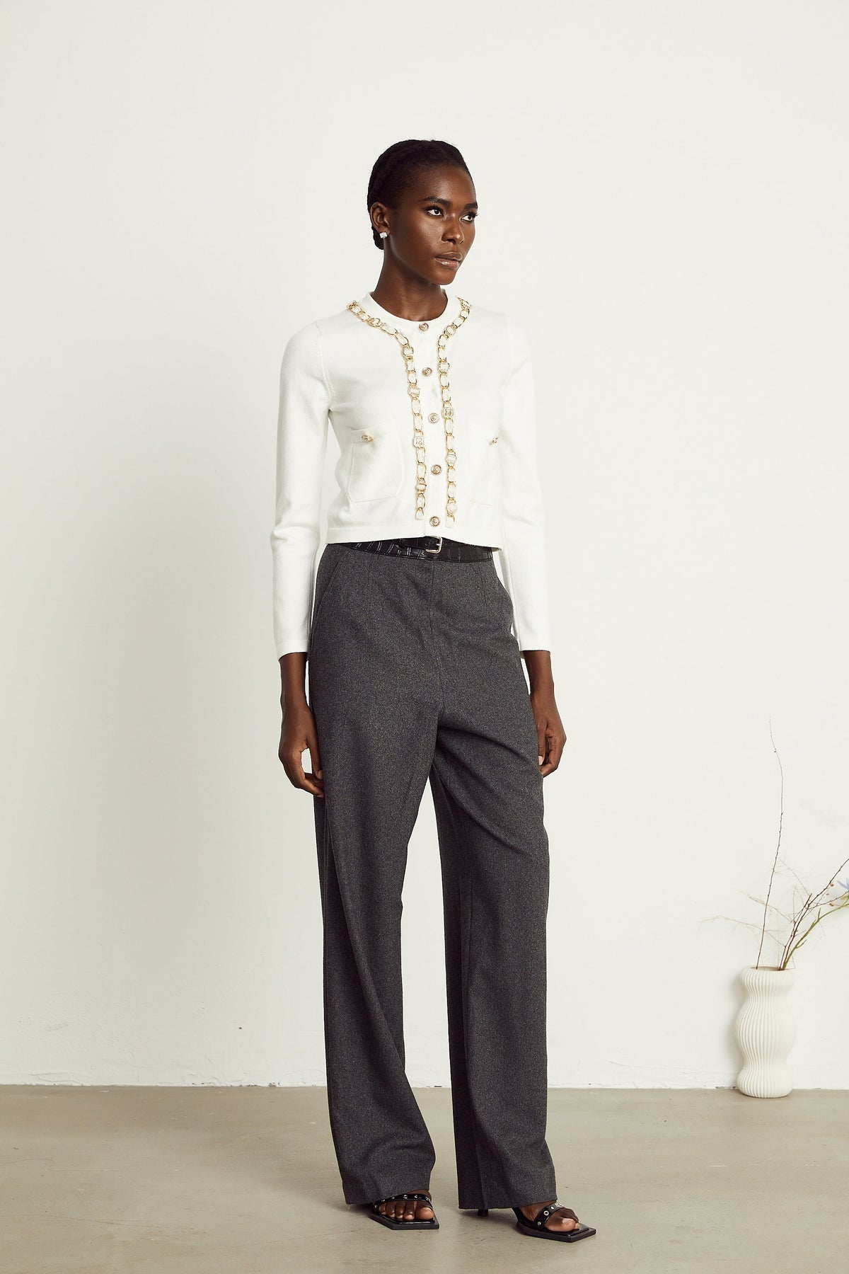 Karine chain-link knitted cardigan (Final Sale-US Only)