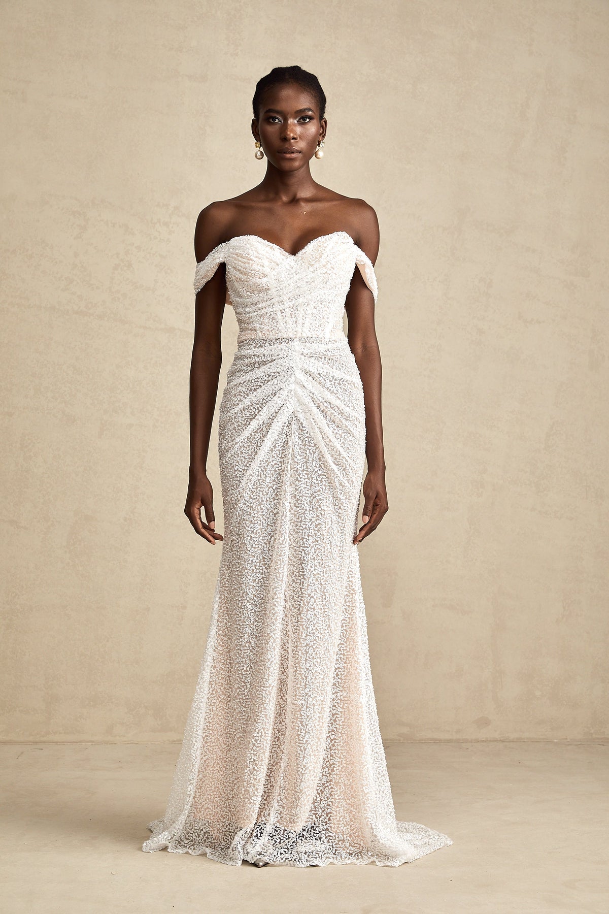 Margot white embellished off-shoulder maxi dress (Final Sale-US Only)