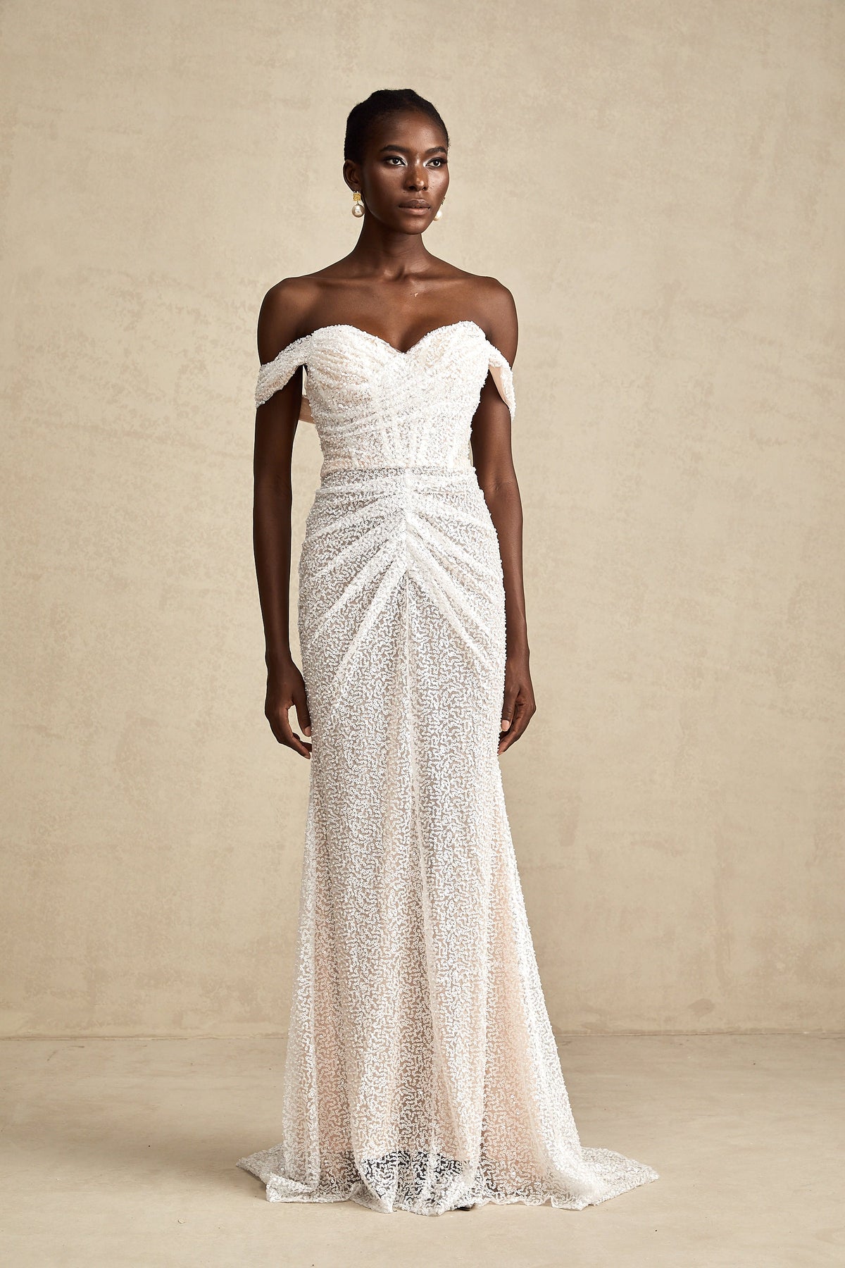 Margot white embellished off-shoulder maxi dress (Final Sale-US Only)