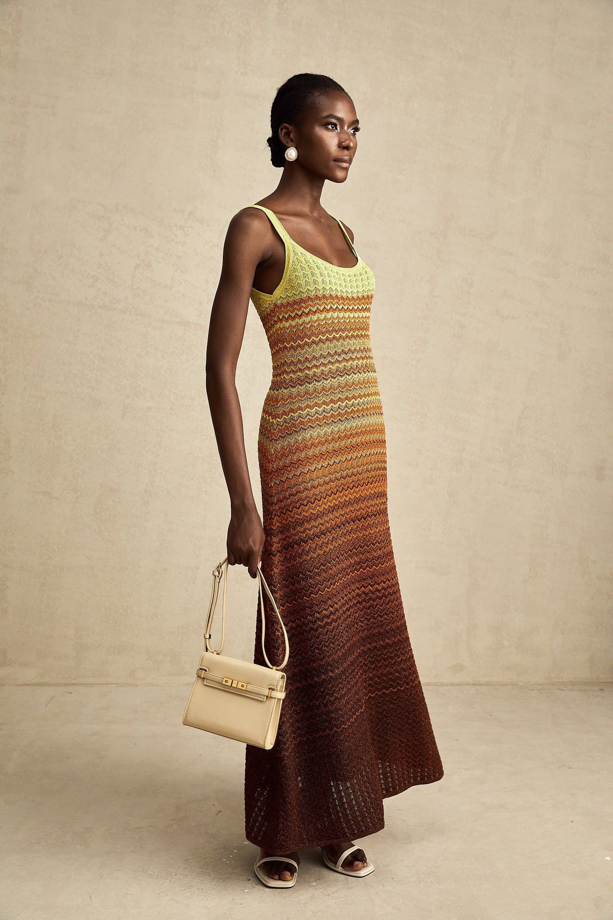 Audrey gradient knitted maxi dress