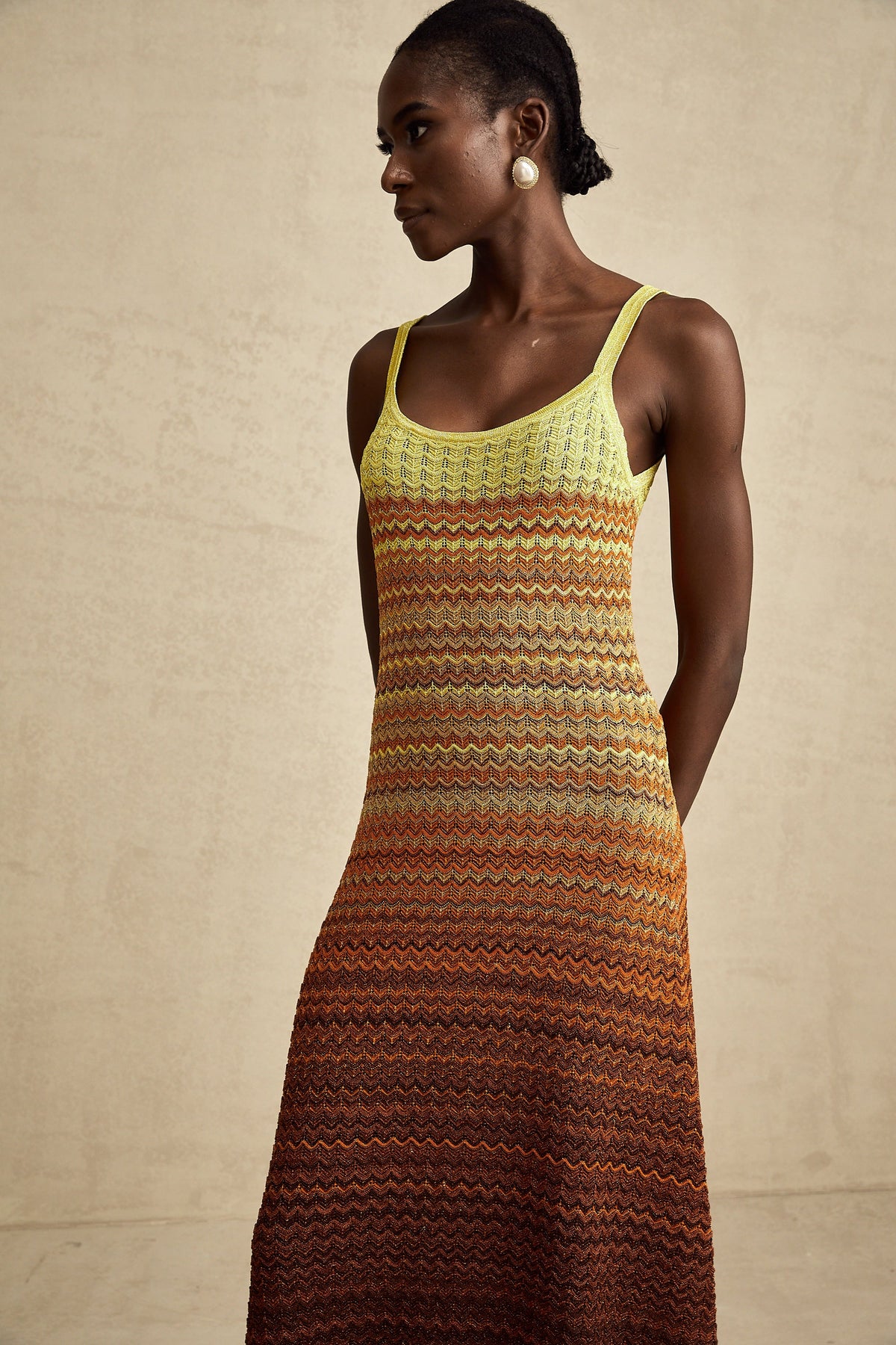 Audrey gradient knitted maxi dress