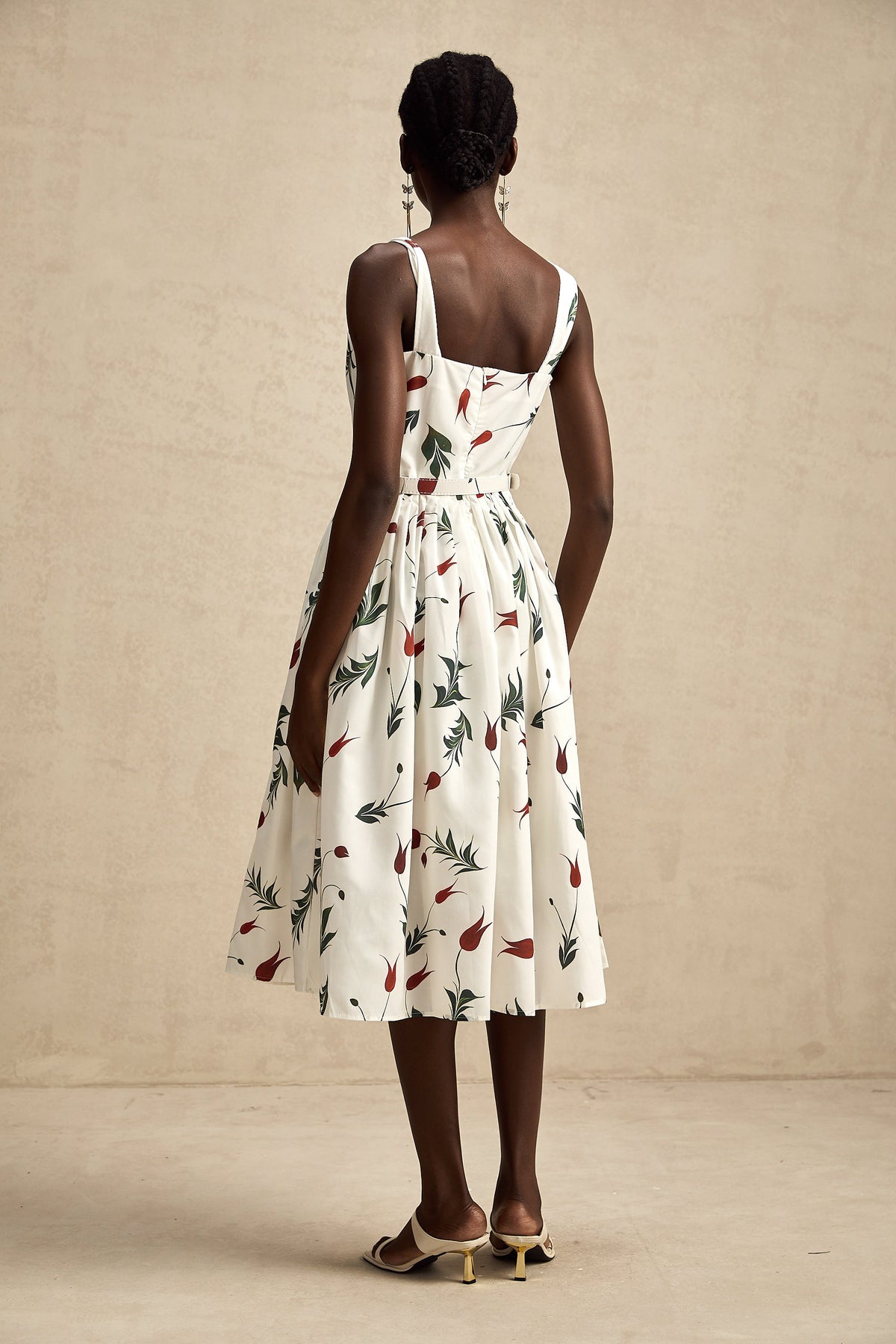 Ginevra floral-print poplin midi dress