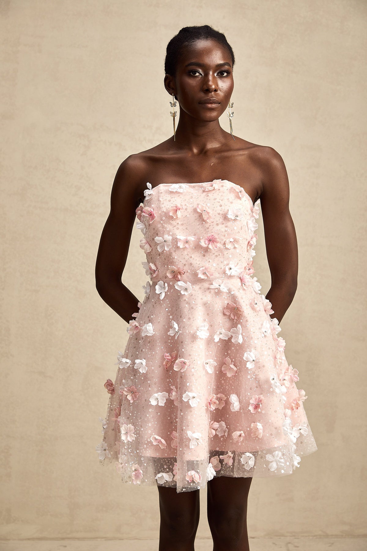 Lilou 3d-petal puffy mini dress (Final Sale-US Only)