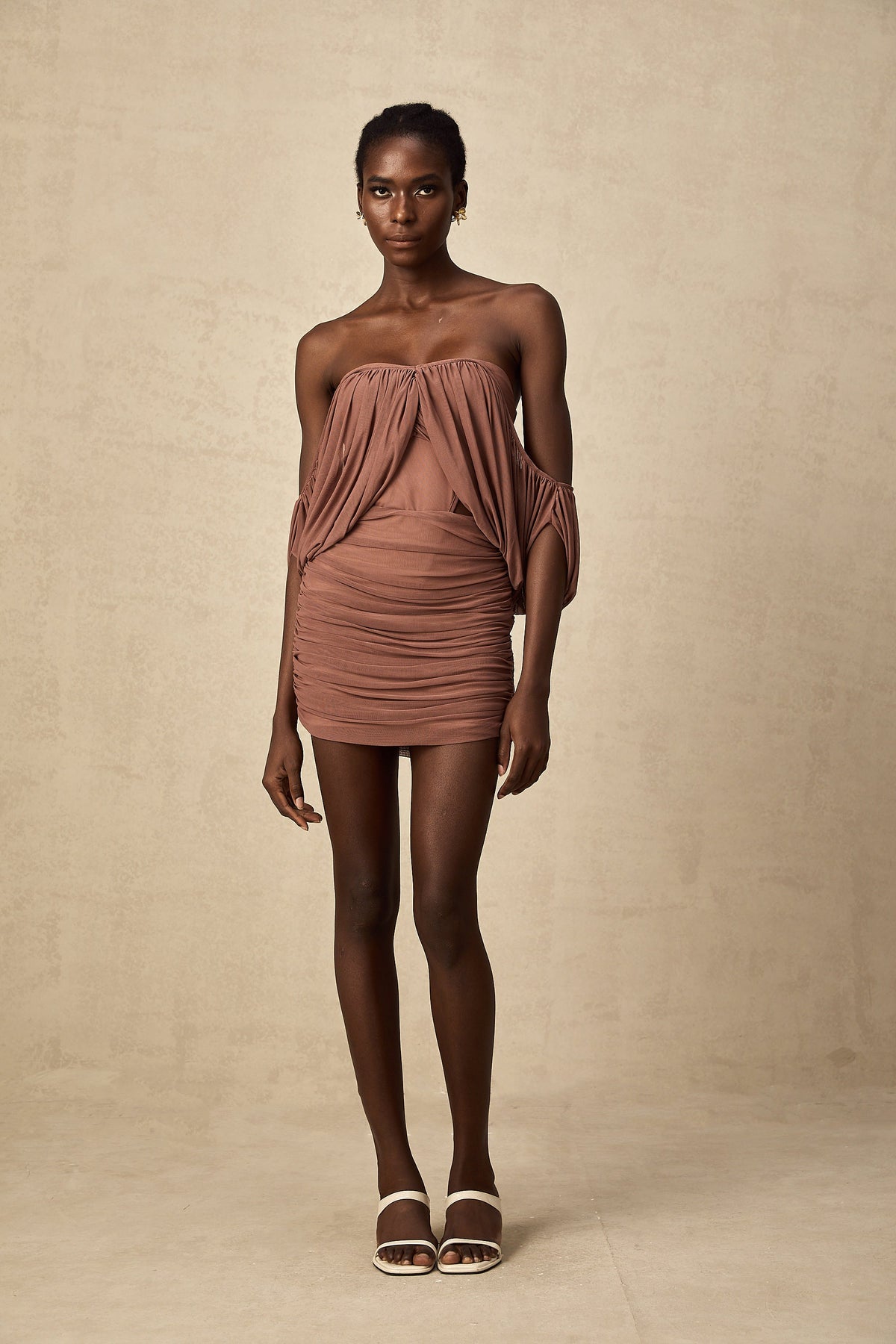 Zohra off-shoulder bodysuit & skirt matching set