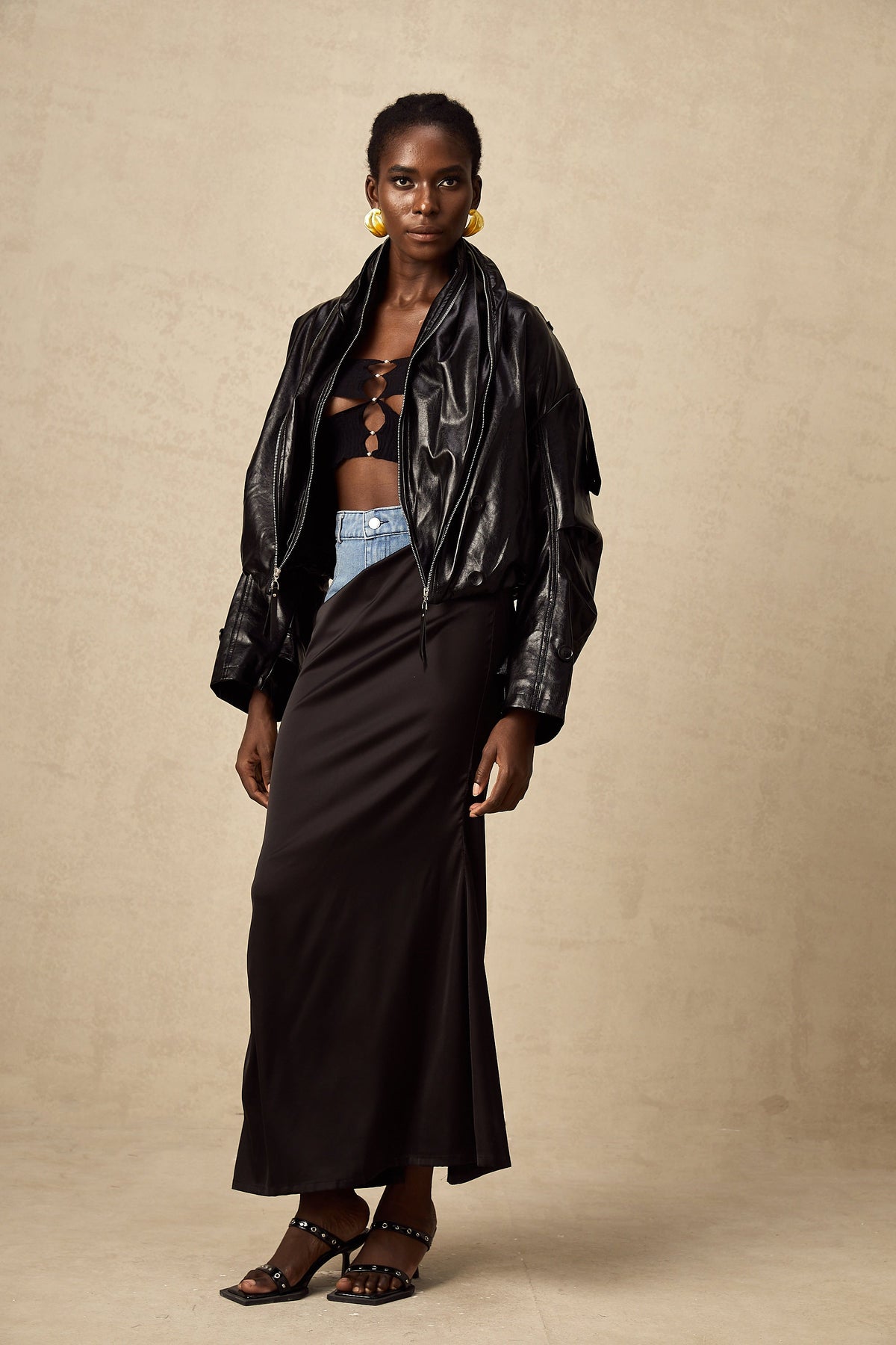 Virginie quilted cropped leather jacket