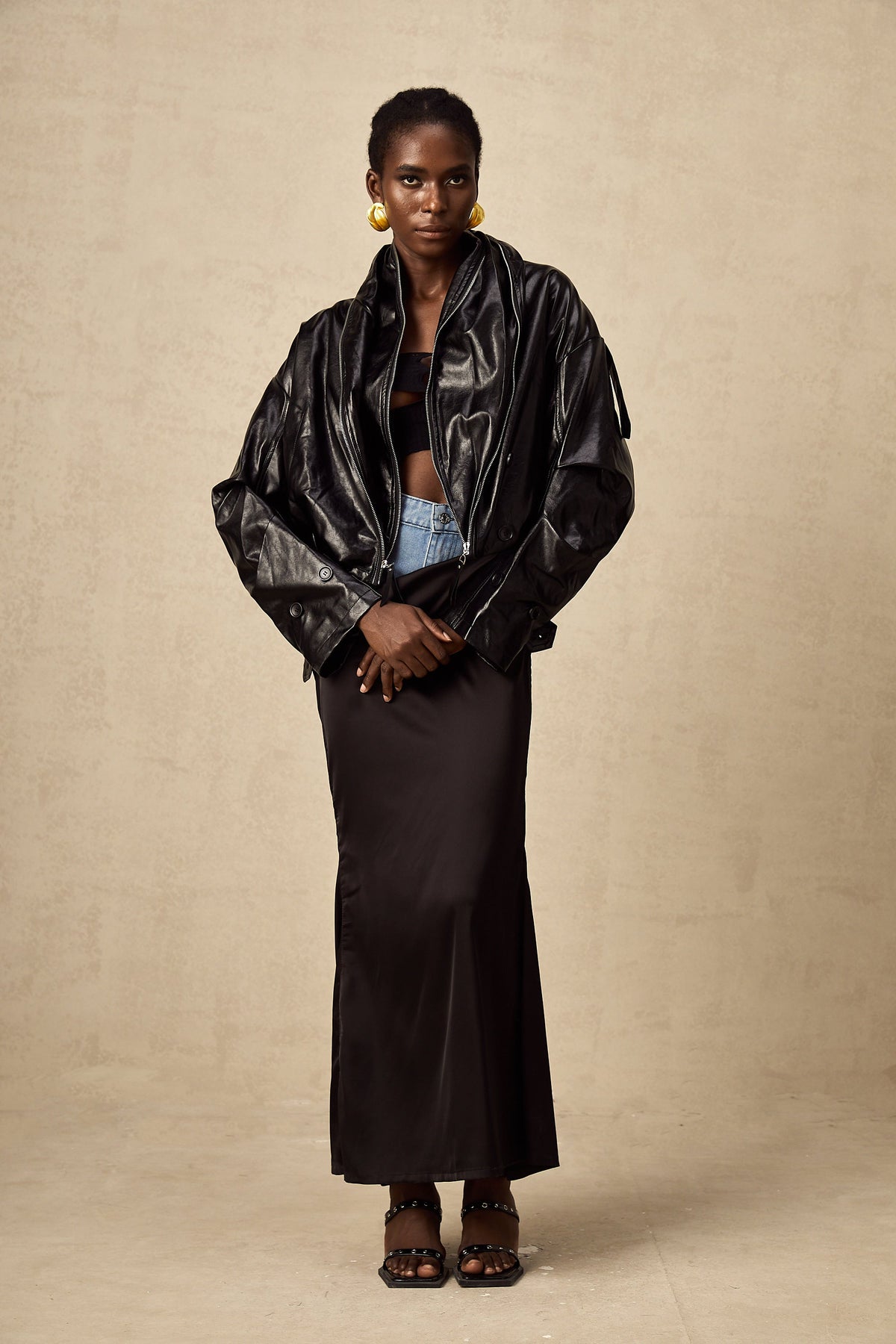 Virginie quilted cropped leather jacket