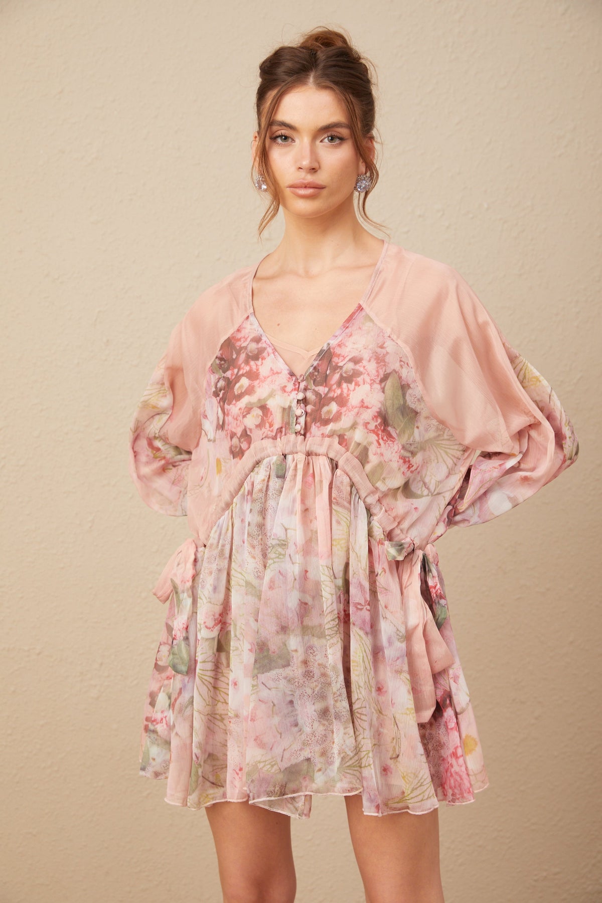 Alicia floral-print pleated silk mini dress (Final Sale-US Only)