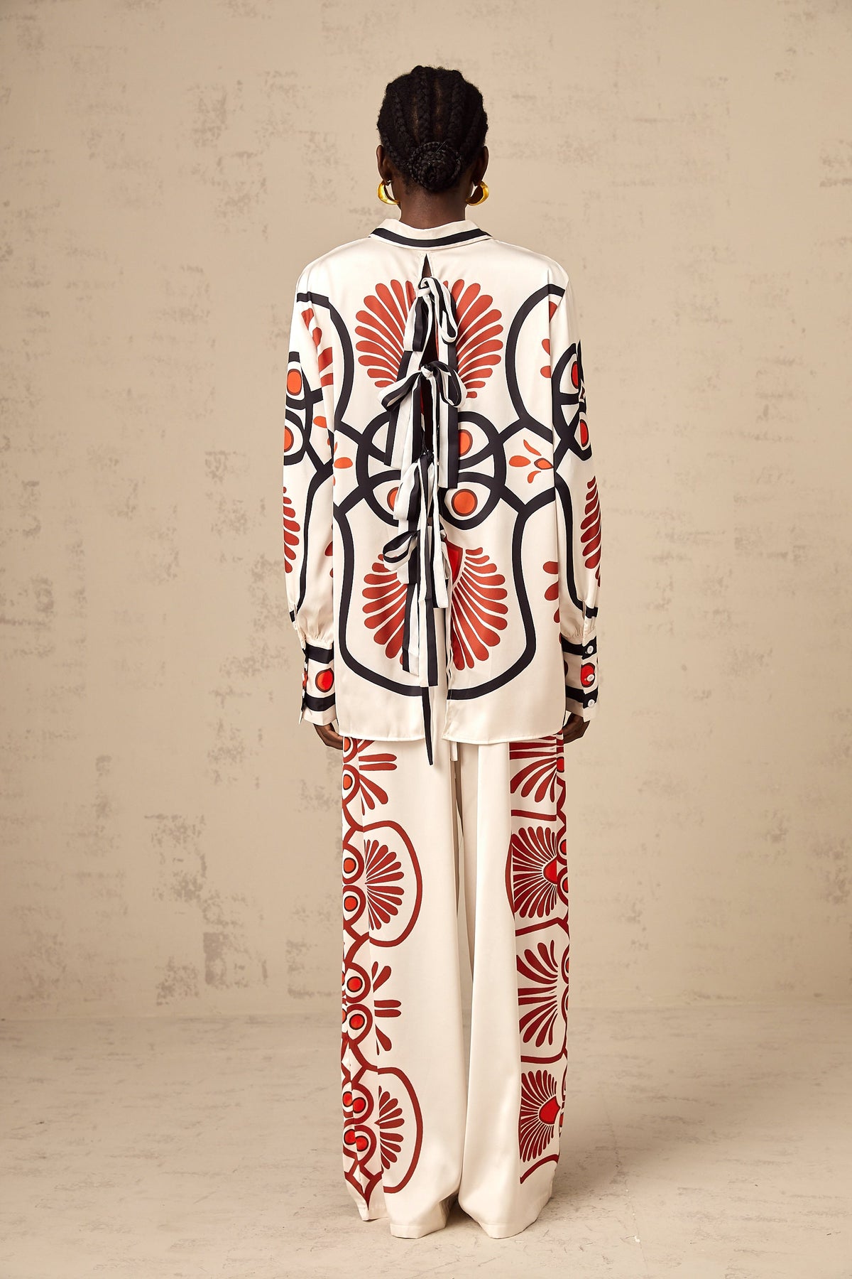 Amaranta graphic-print shirt & trousers matching set