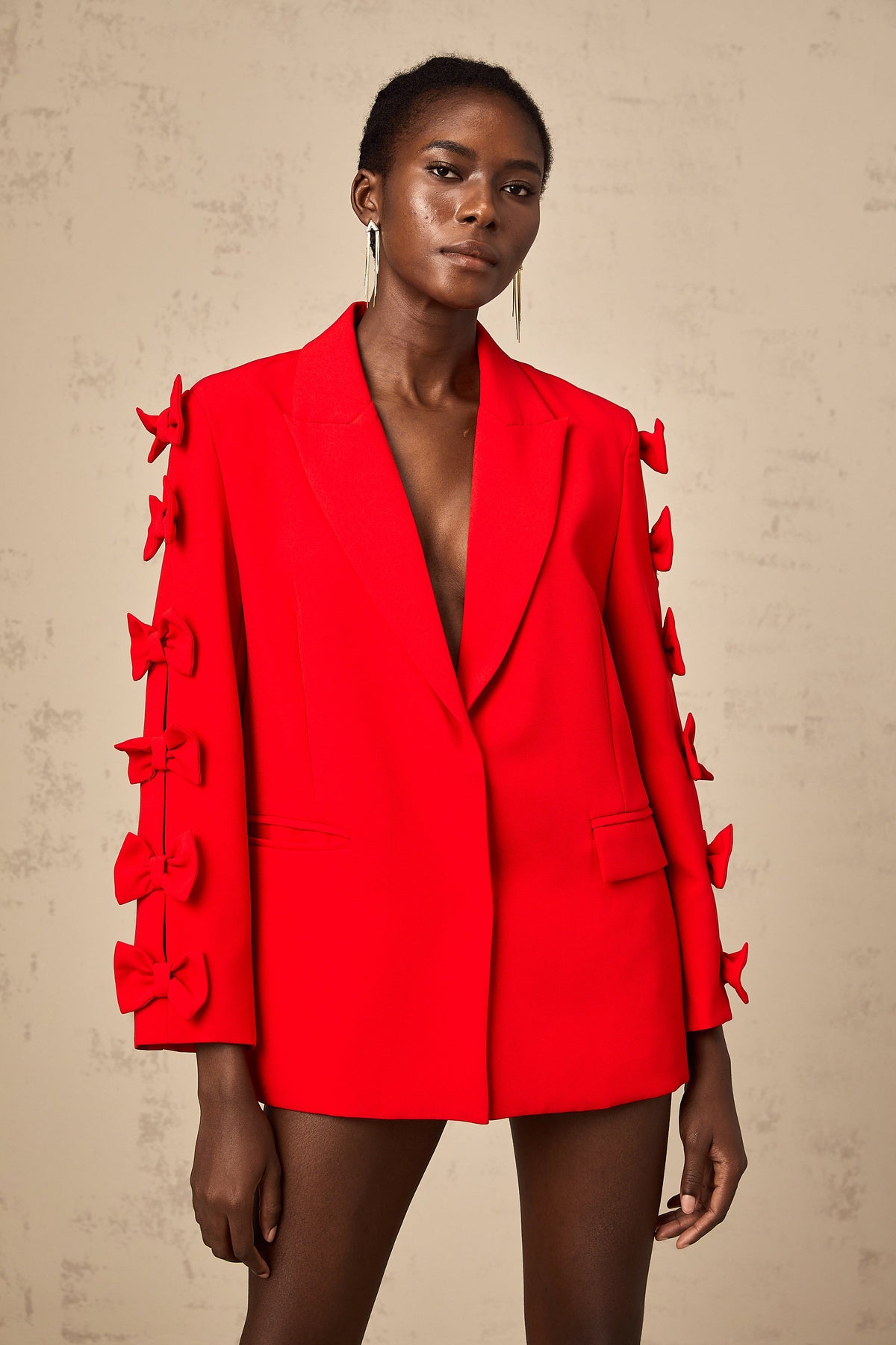 Bella red bowknot cut-out blazer (Final Sale-US Only)