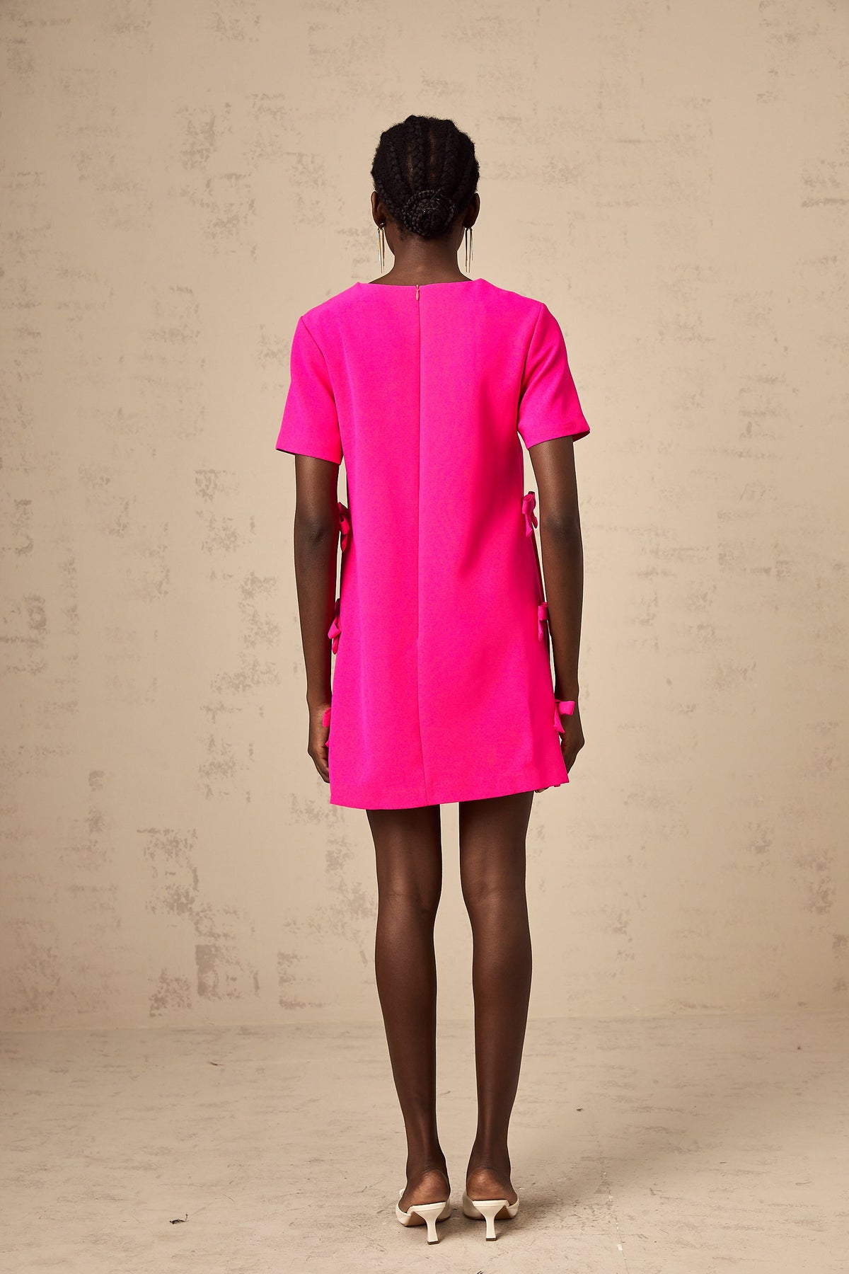 Chanelle pink bow-detail mini dress (Final Sale-US Only)
