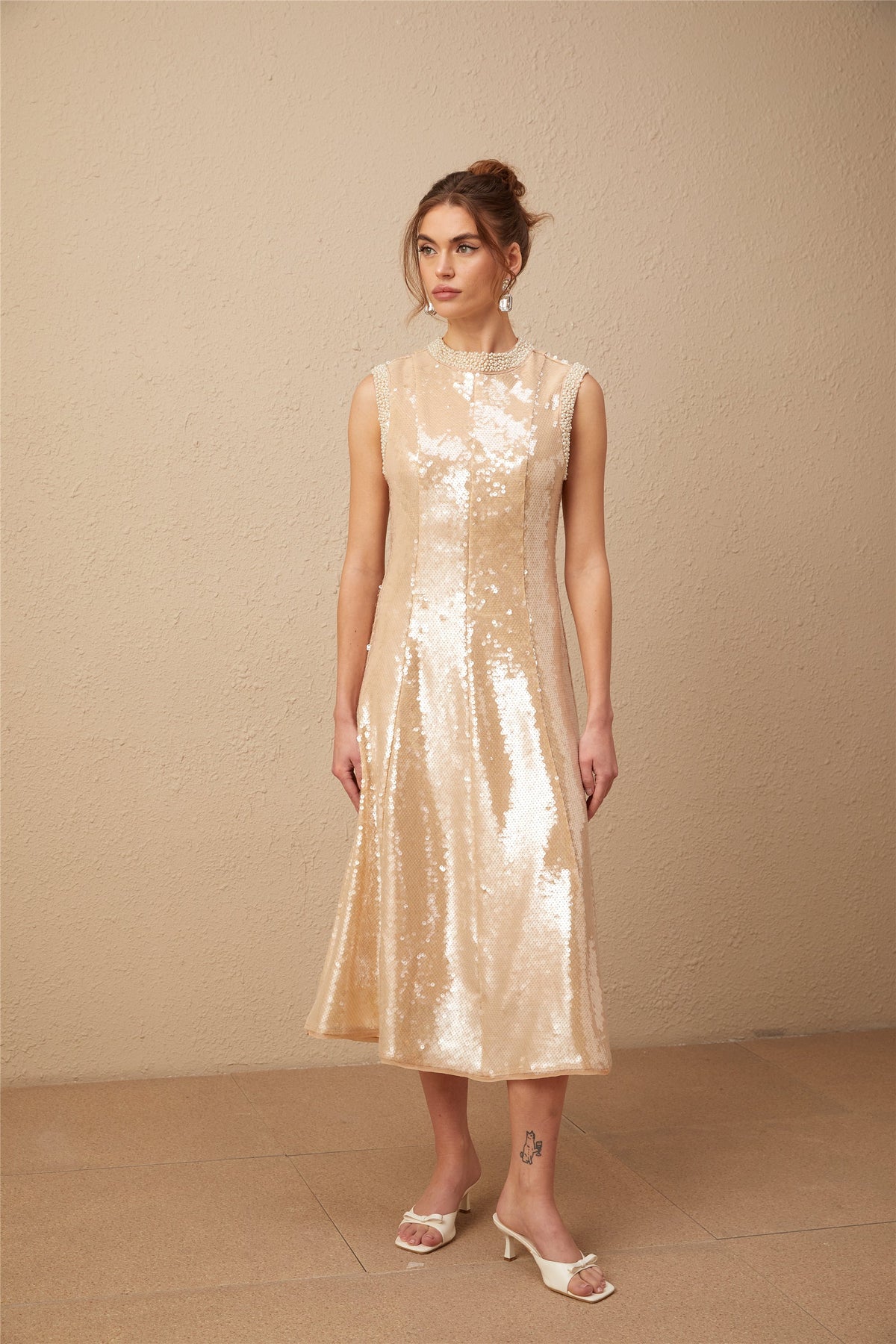 Ornella faux-pearl sequined midi dress (Final Sale-US Only)