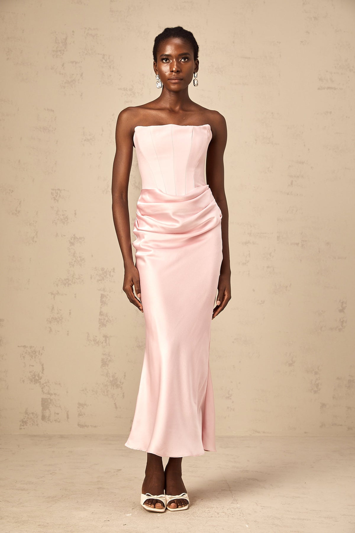 Aurore Pink Off-Shoulder Maxi Dress(Final Sale)