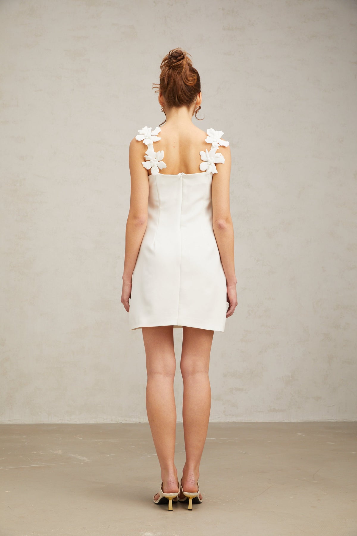 Clémence white faux-flower mini dress (Final Sale-US Only)