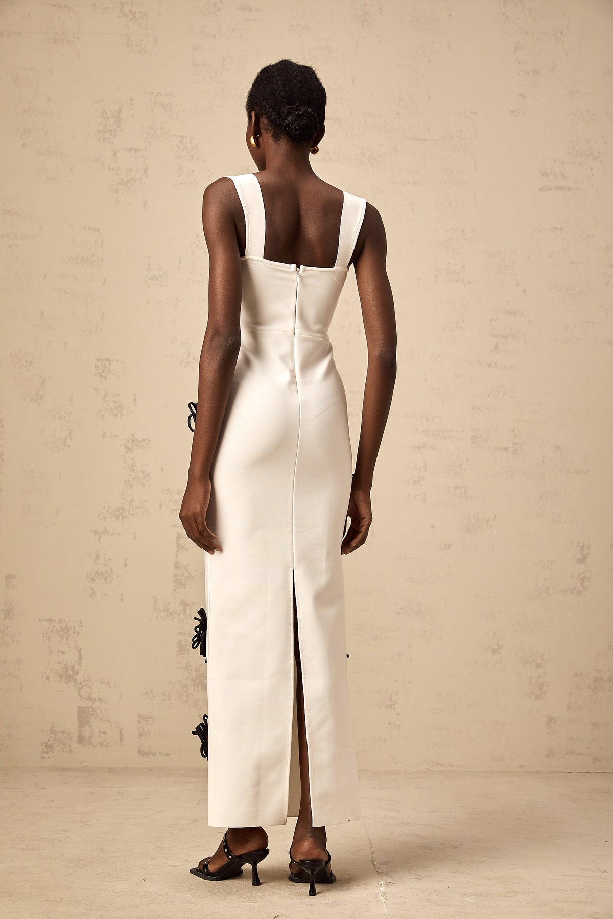 Olivia white floral-appliqué bandage maxi dress (Final Sale-US Only)