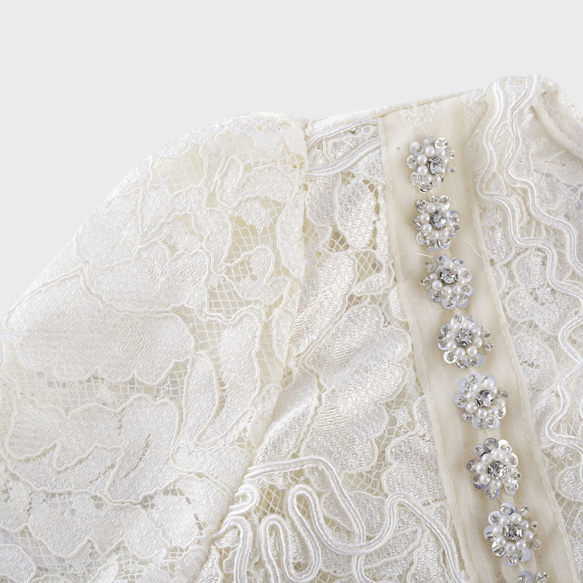 Kalena embellished lace midi dress