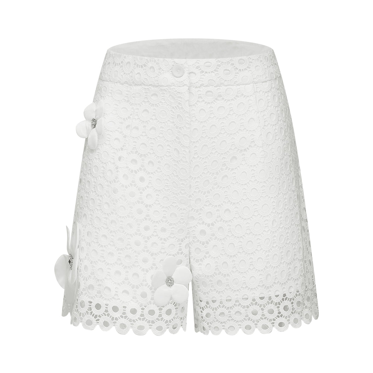 Calla faux-flower cut-out blouse & shorts matching set (Final Sale-US Only)