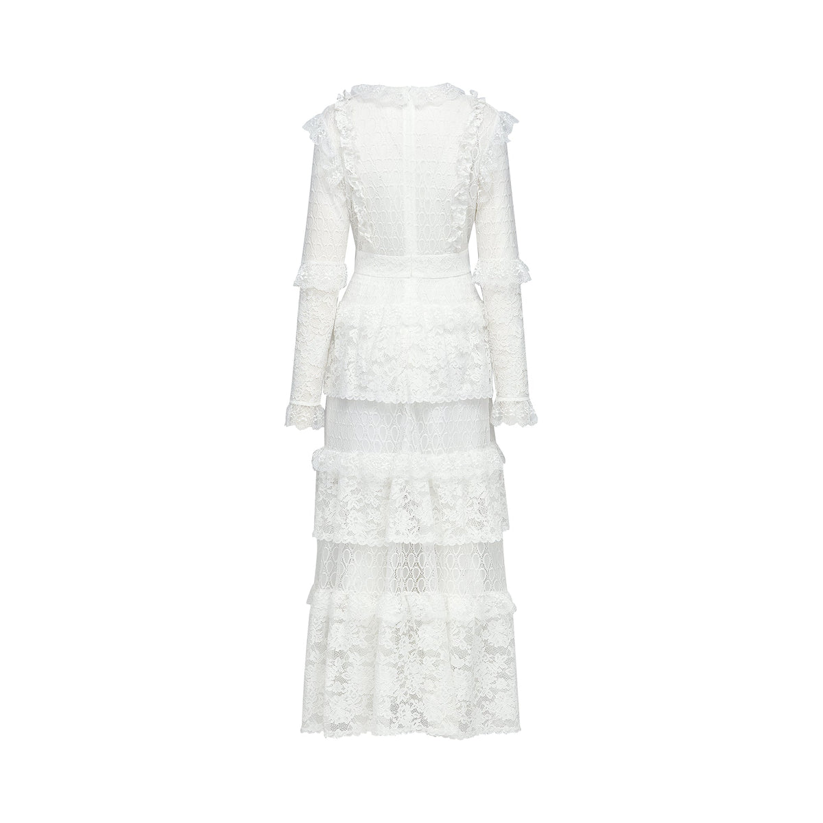 Aimée layered cut-out lace embroidered midi dress (Final Sale-US Only)
