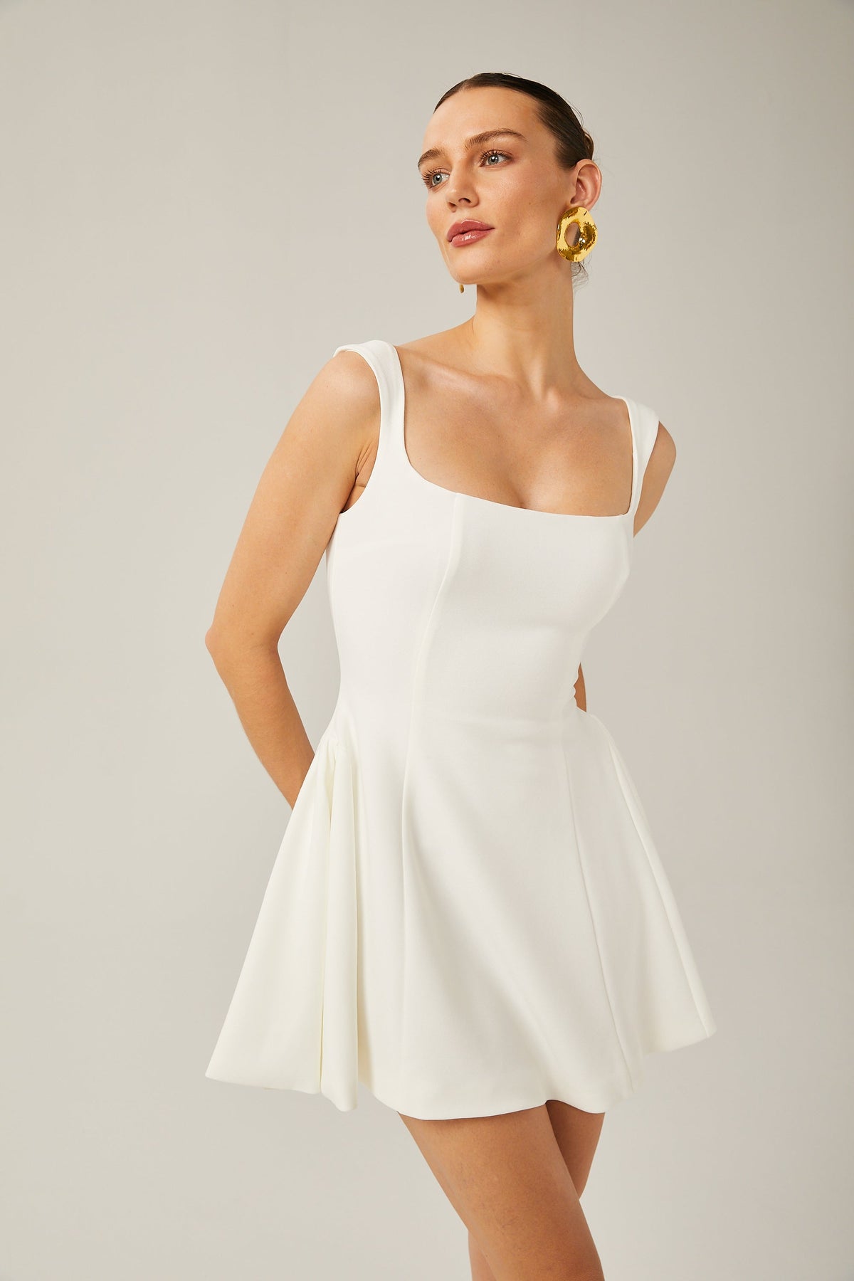 Félicité white sleeveless flared mini dress (Final Sale-US Only)