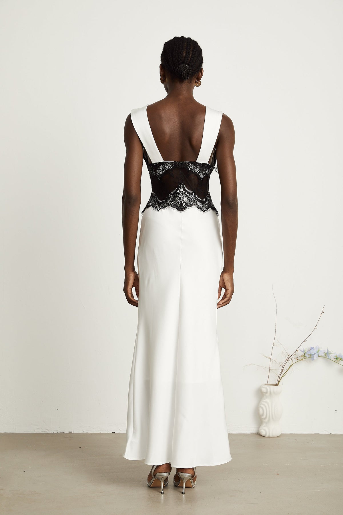 Éléonore Two Tone Lace Detail Maxi Dress (Final Sale-US Only)