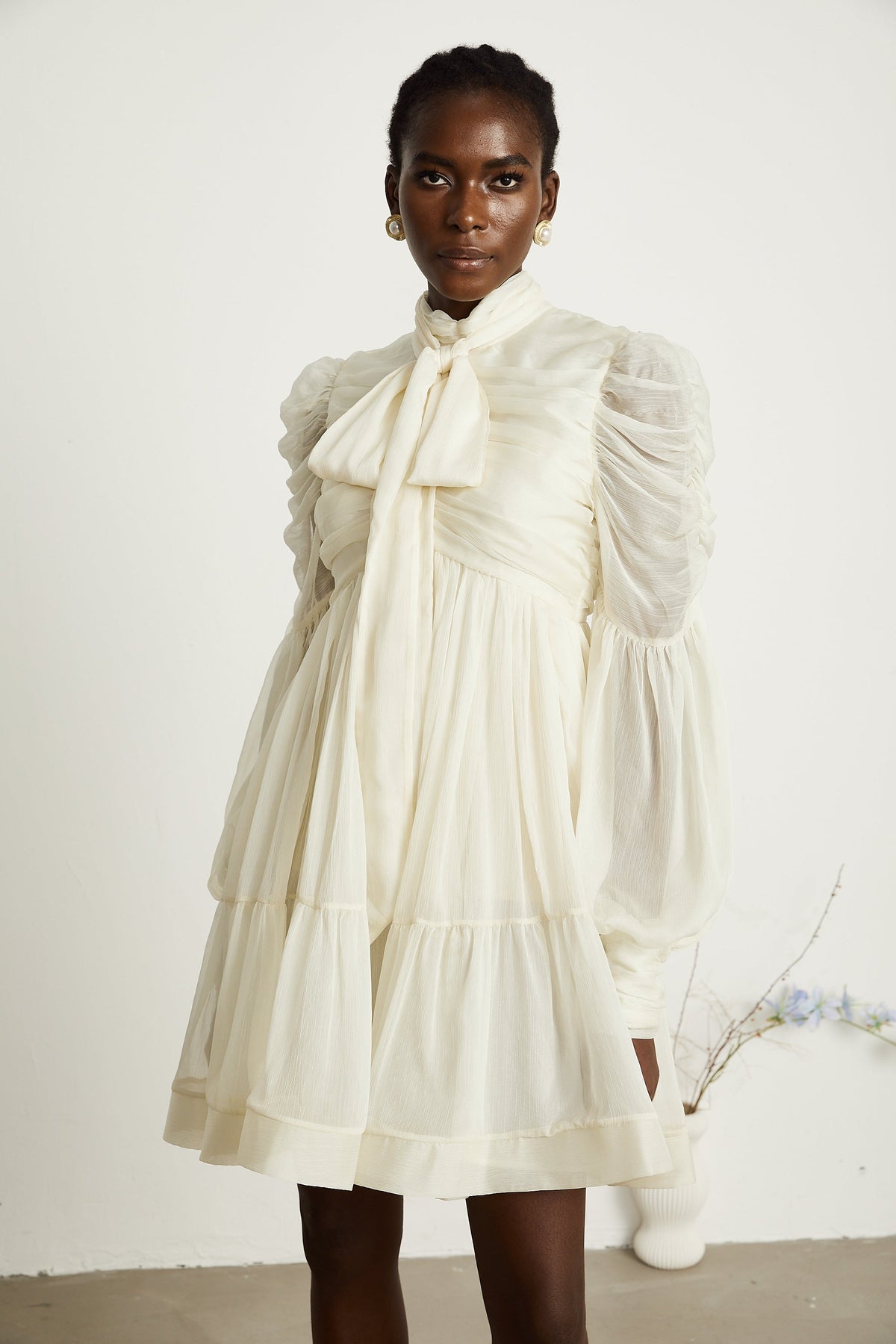 Thibaulte tuck-detail pleated tulle mini dress (Final Sale-US Only)