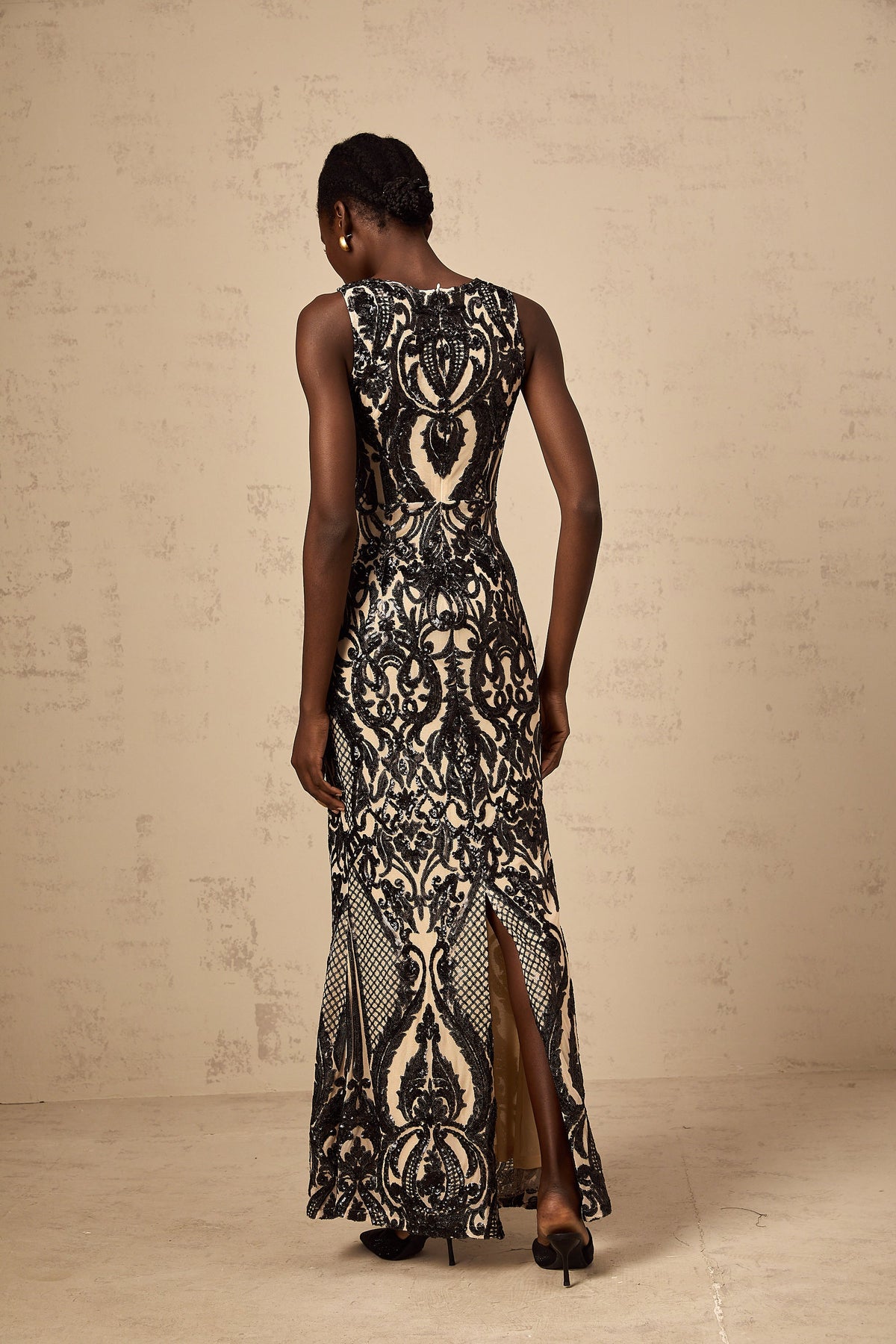 Annie sequin-embellished mesh maxi dress (Final Sale-US Only)