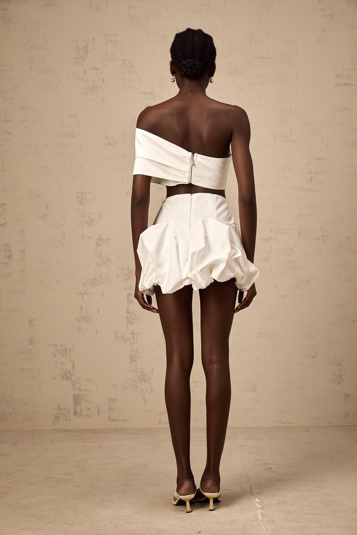 Honorine white floral pleated top & skirt matching set (Final Sale-US Only)
