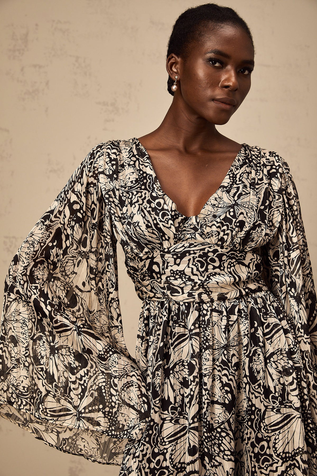 Perrine pattern-print V-neck mini dress