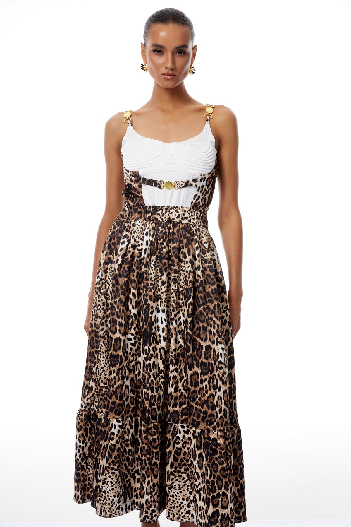 Allegra Brown Leopard Print Maxi Dress