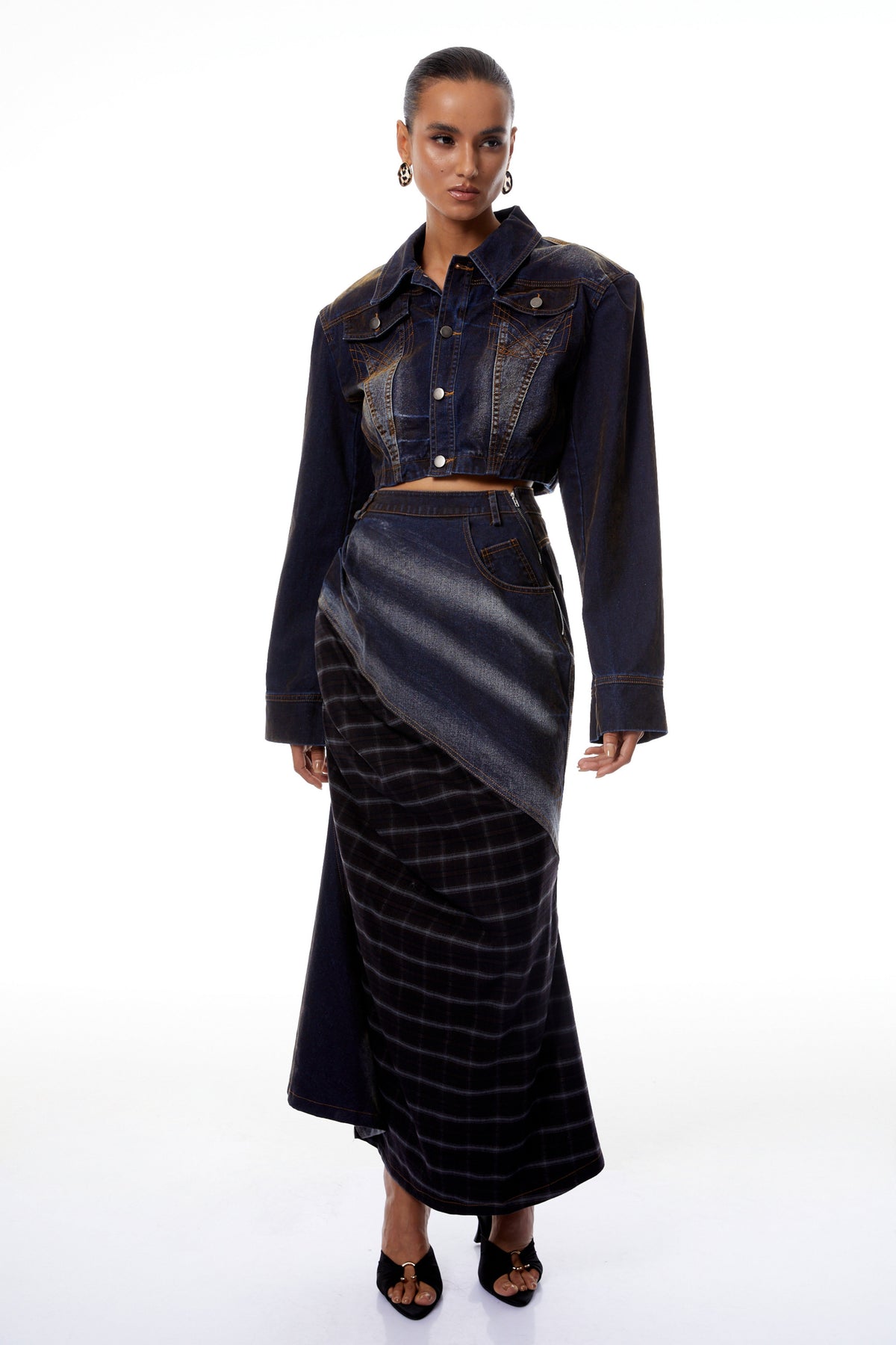 Winslow Indigo Blue Faded Denim Jacket & Skirt Set
