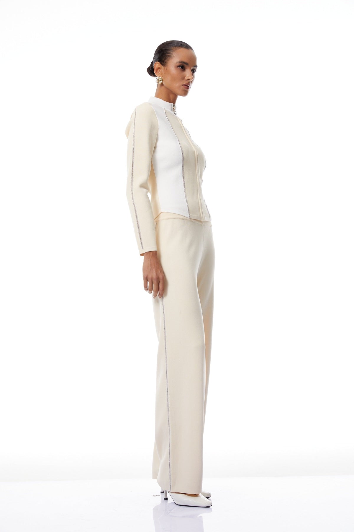 Kennedy Neutral Metallic Threaded Knit Co-ord Set
