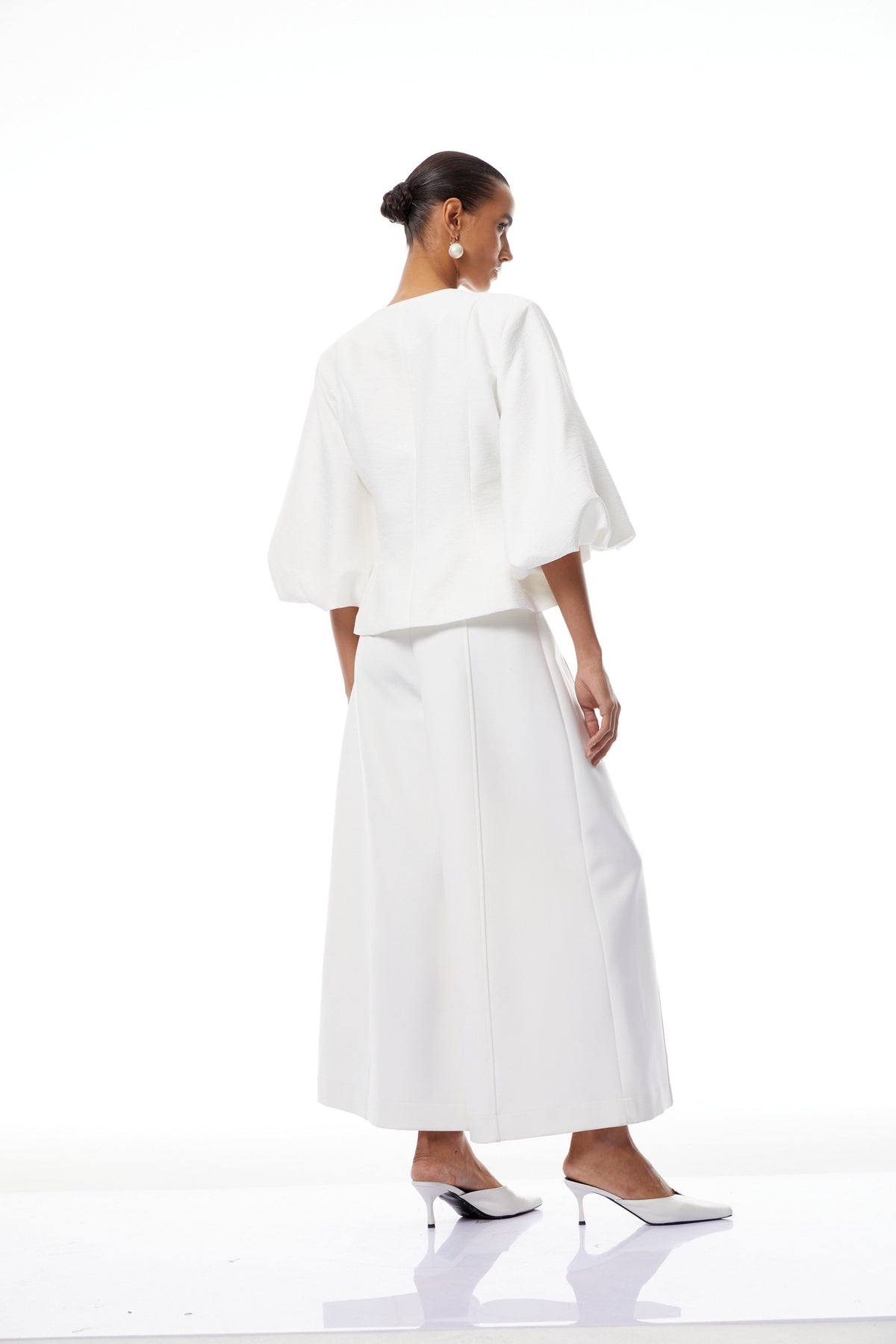 Bérénice White Crystal Embellished Peplum Jacket