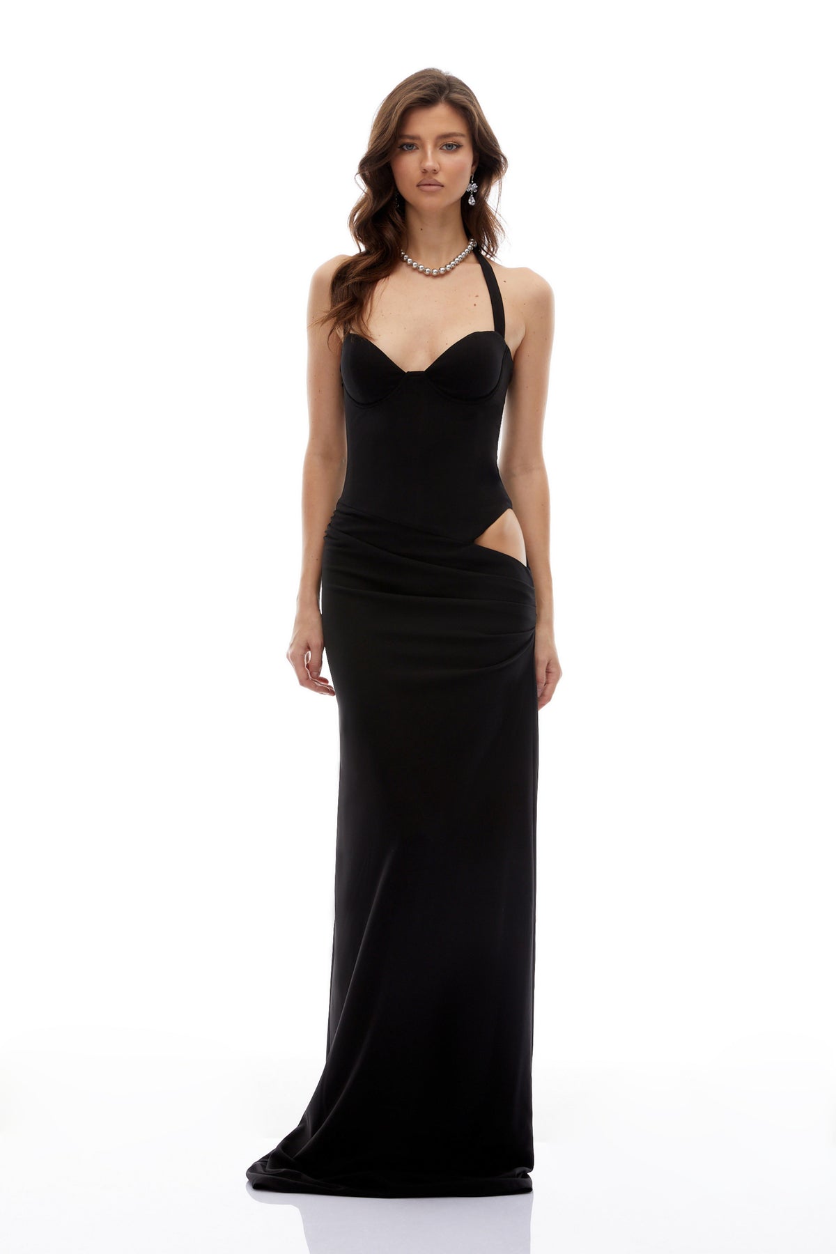 Kaelin Black Halterneck Cut Out Maxi Dress (Final Sale)
