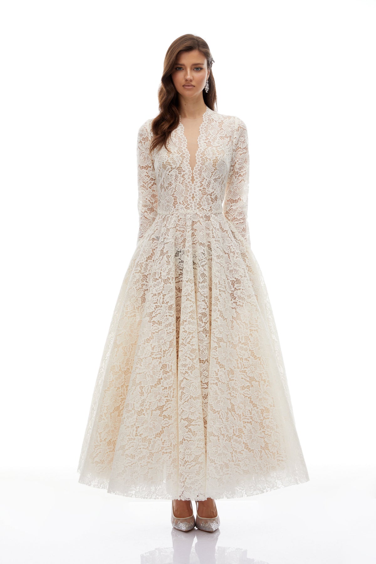 Oliana Ivory Lace Maxi Gown (Final Sale-US Only)