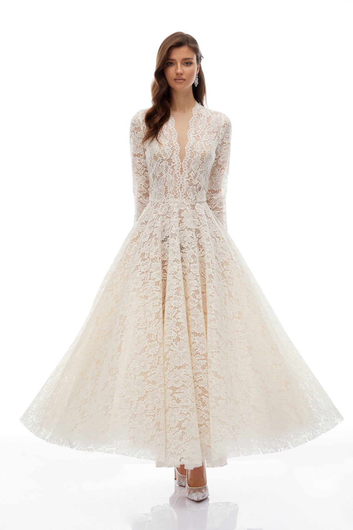 Oliana Ivory Lace Maxi Gown