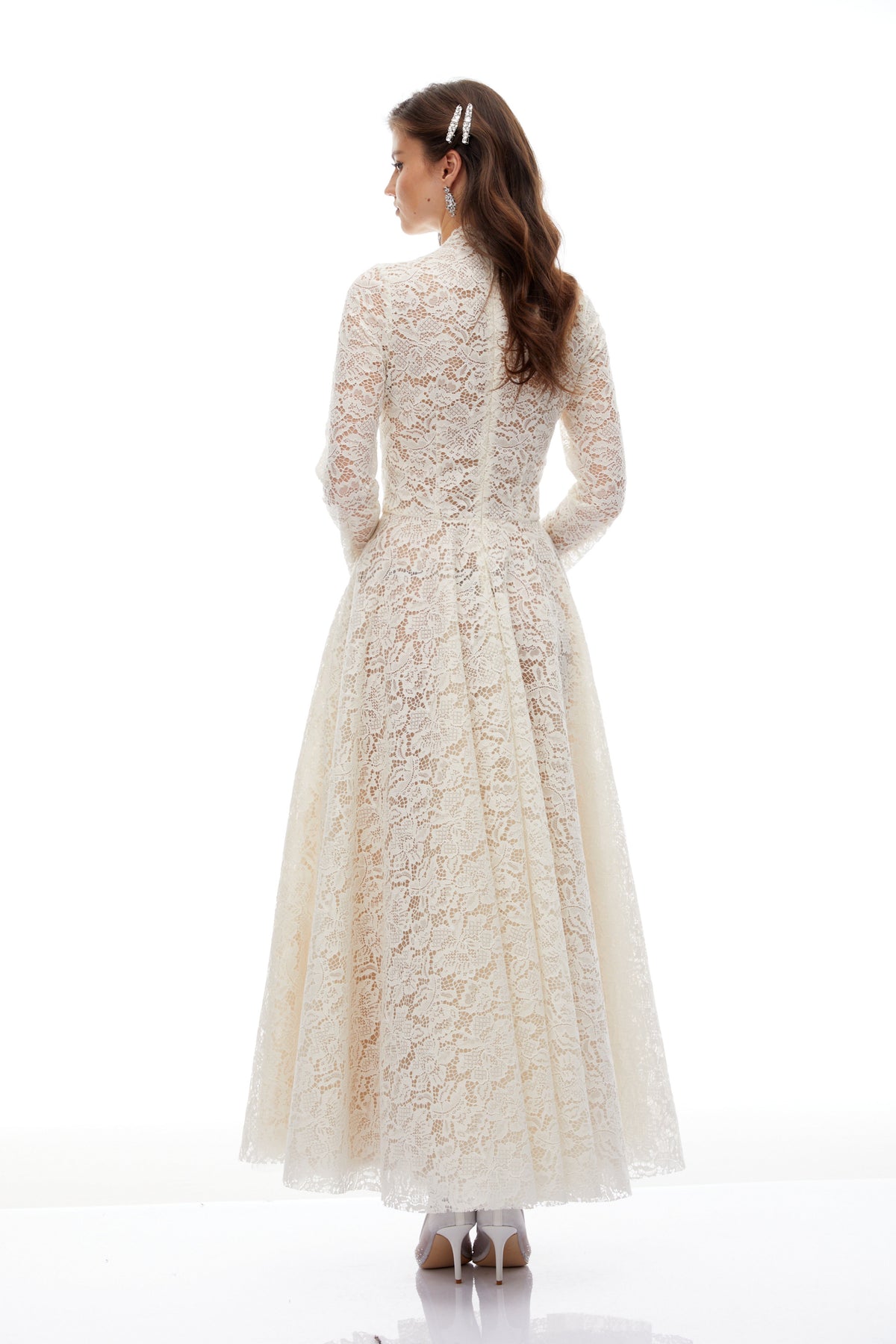 Oliana Ivory Lace Maxi Gown
