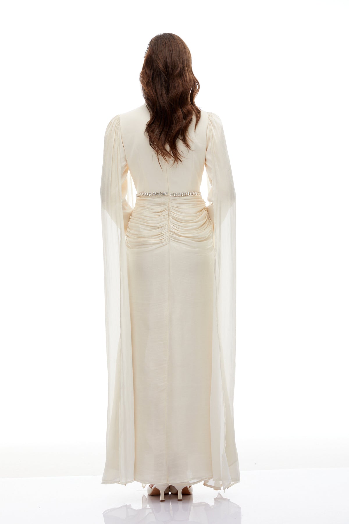 Andrine White Crystal Embellished Maxi Dress (Final Sale)