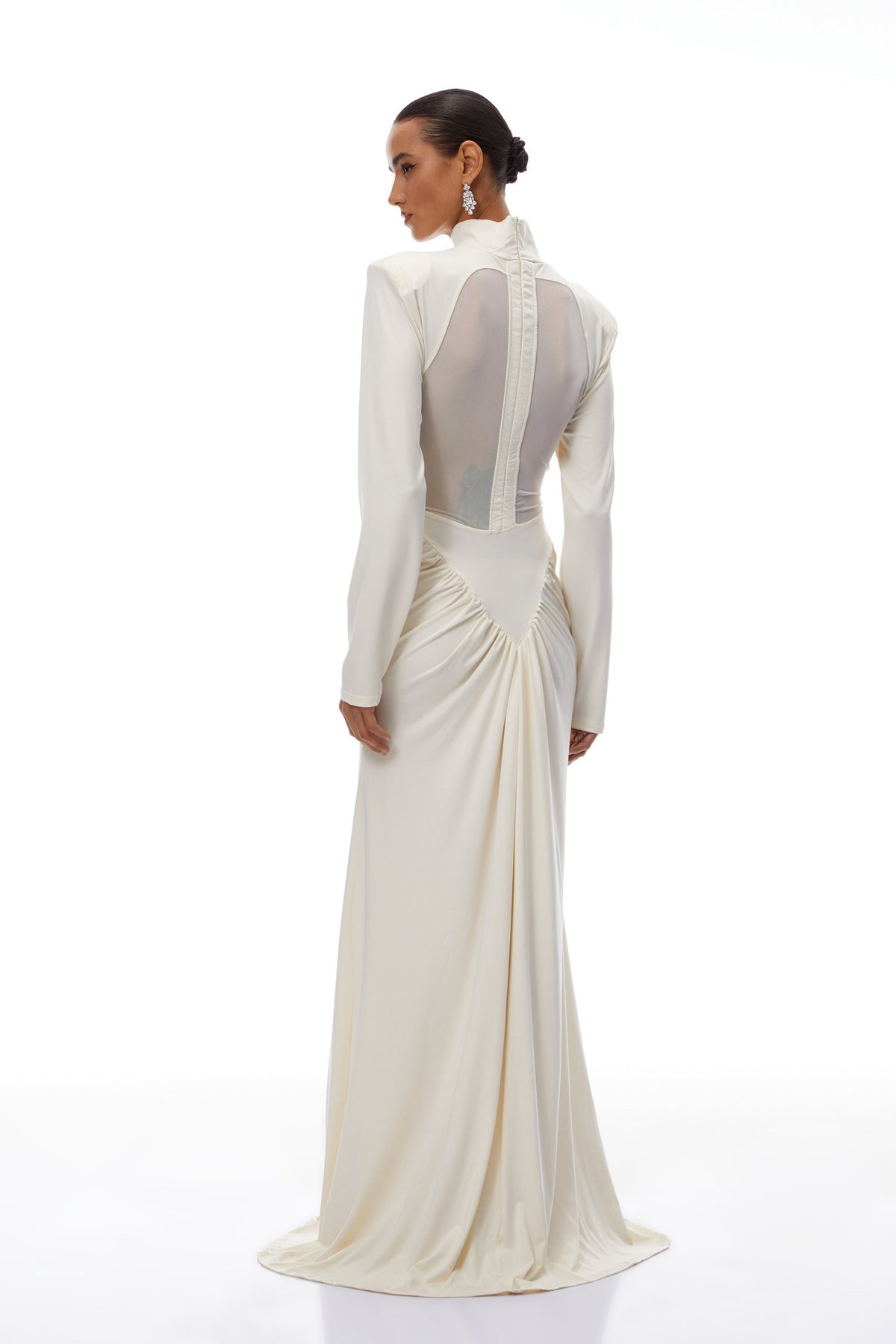 Harriet White Cut Out Ruched Maxi Dress (Final Sale-US Only)