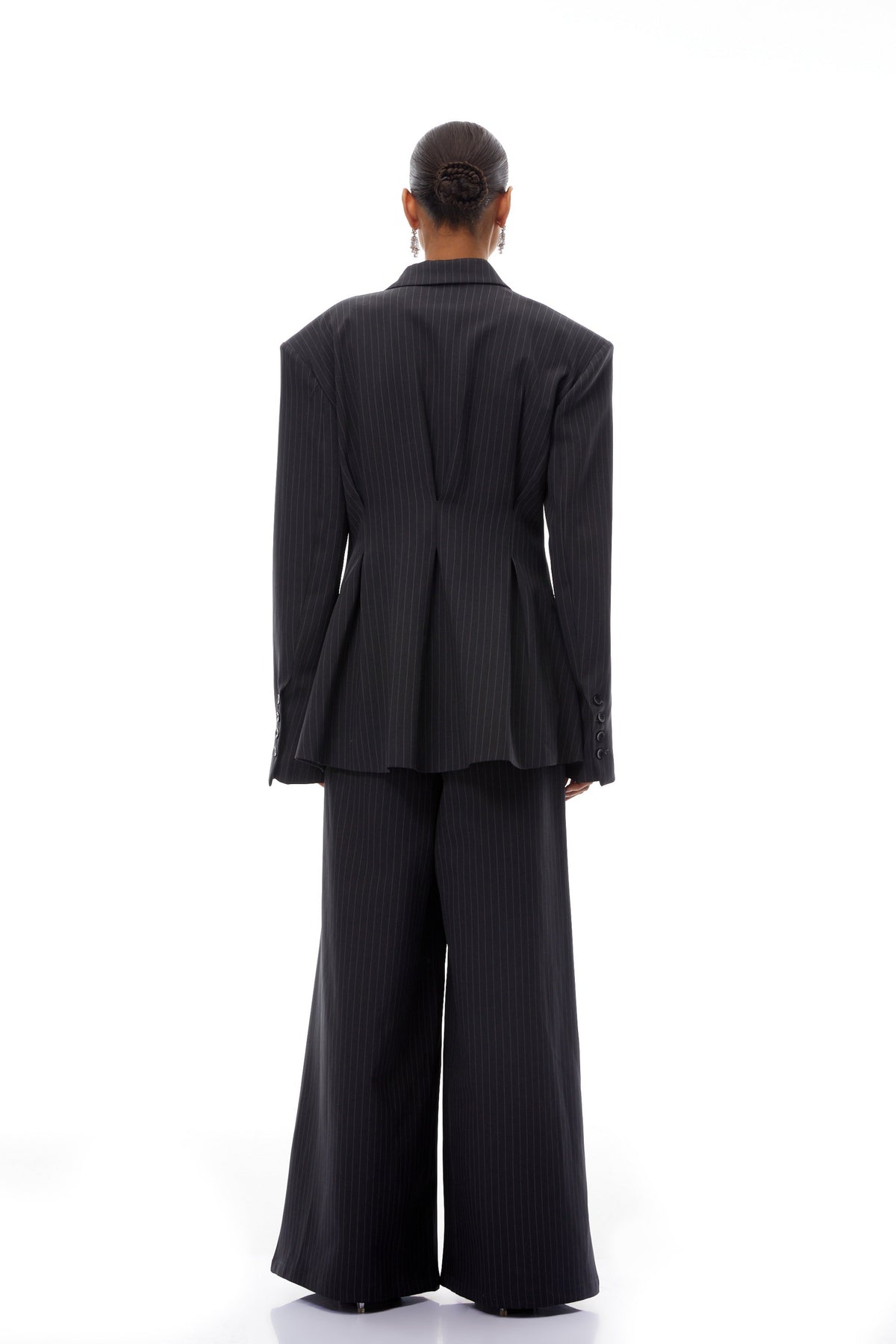Giovanna Grey Pinstriped Blazer & Trousers Set (Final Sale)
