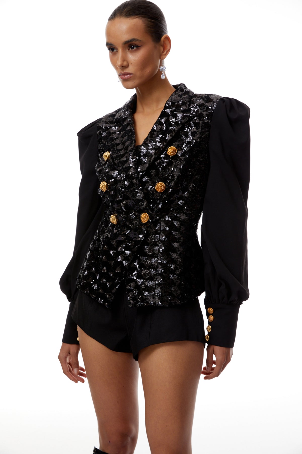 Sigrid Black Sequin Embellished Blazer