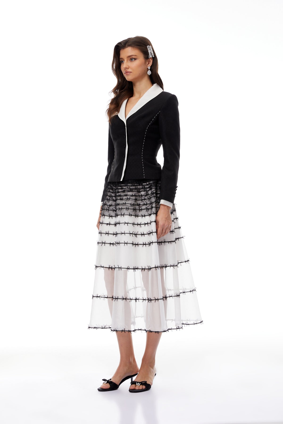 Eléonore Color Block Jacket & Tulle Skirt Set