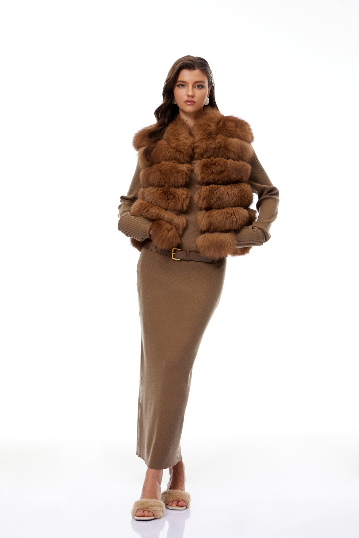 Brianna Brown Layered Fur Gilet