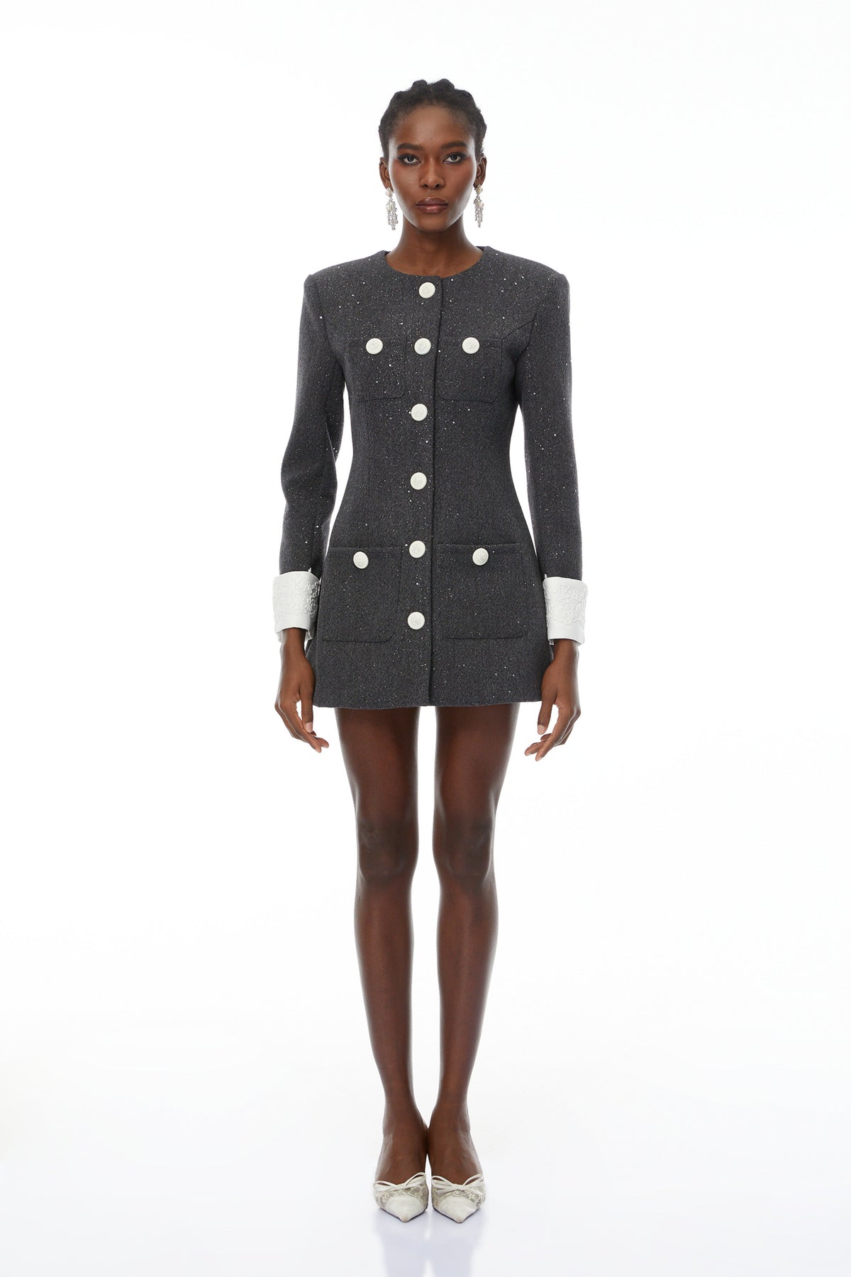 Teresa Grey Seuquined Tweed Mini Blazer Dress