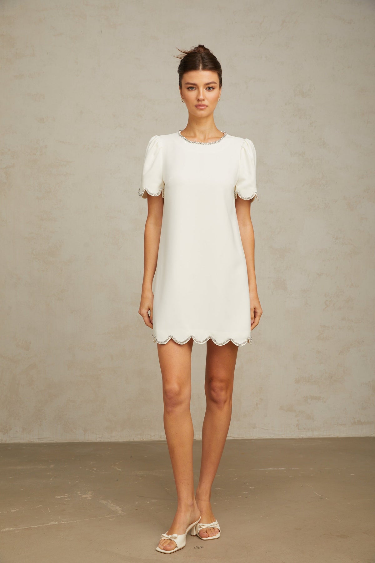 Bérénice white crystal-embellished mini dress (Final Sale)