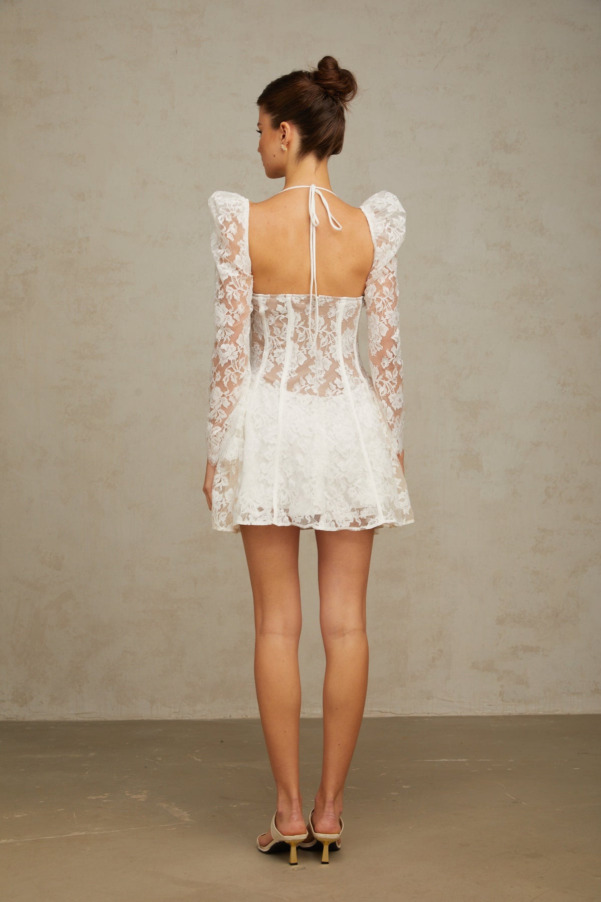 Vivienne white floral-lace corset mini dress (Final Sale-US Only)