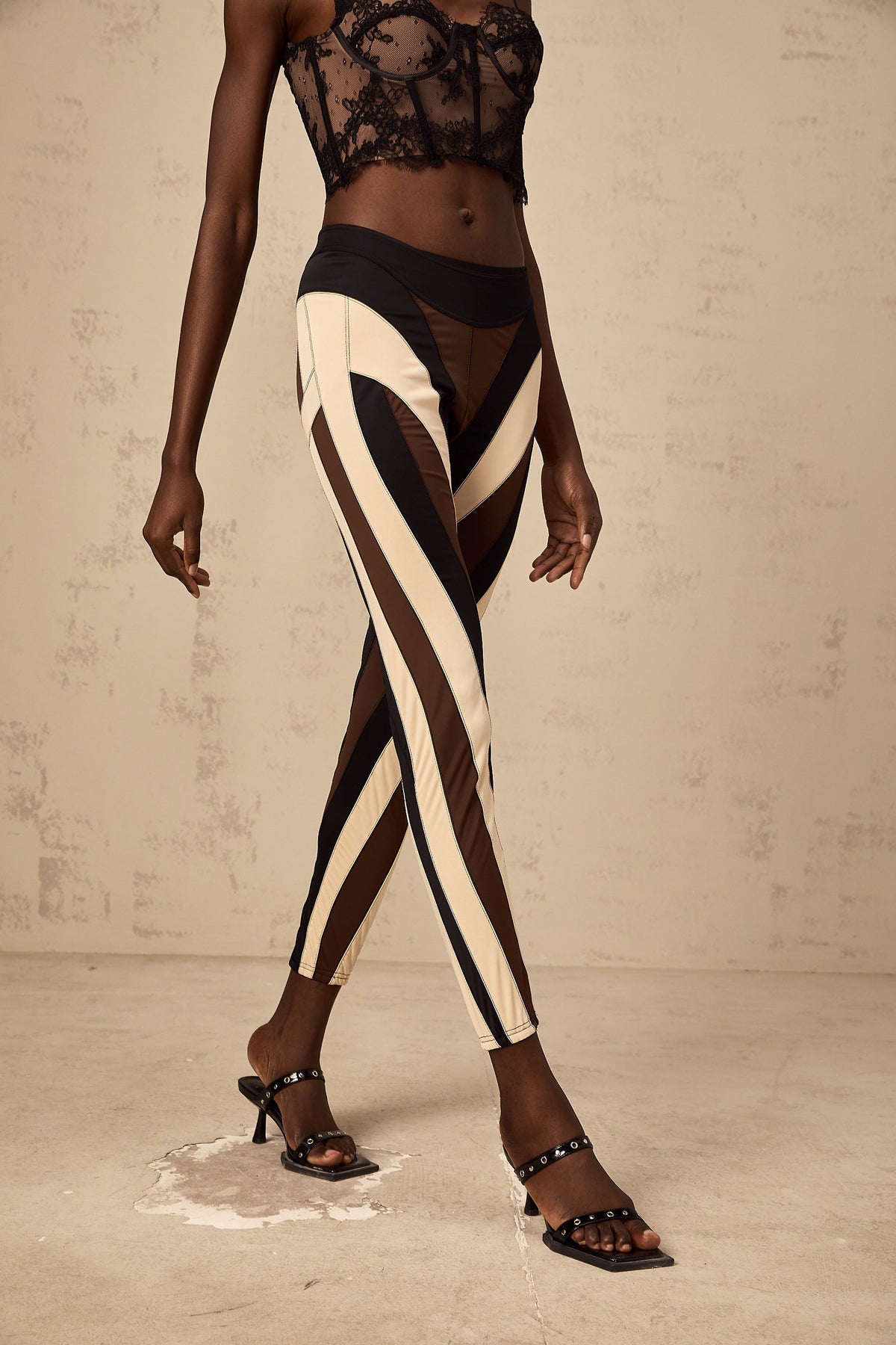 Diane spiral color-block panelled leggings