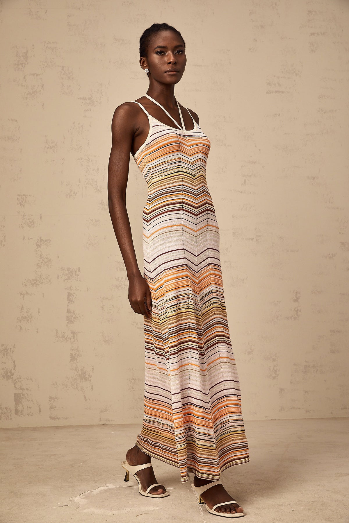 Chloé multicolor striped knit maxi dress
