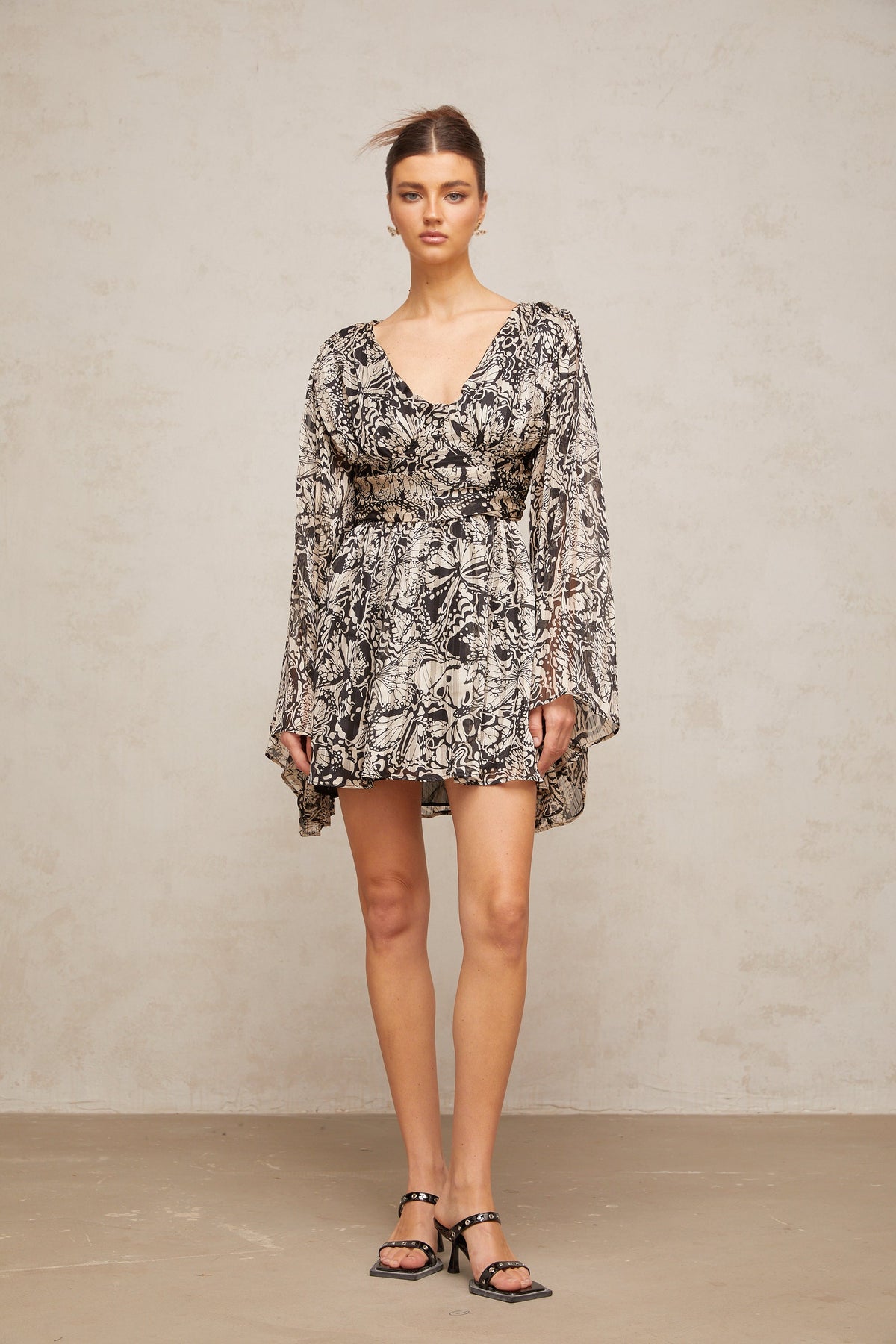 Perrine pattern-print V-neck mini dress