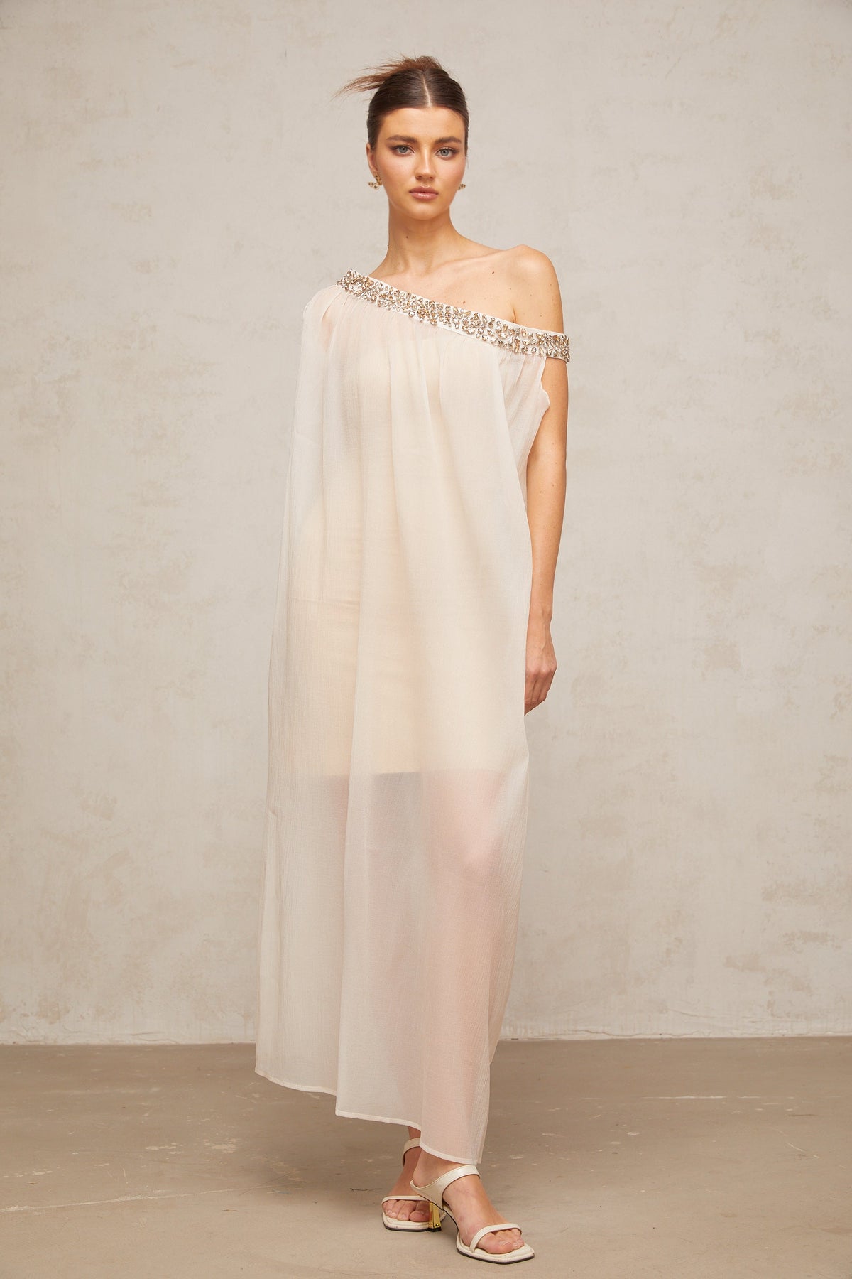 Austen crystal-embellished semi-sheer midi dress (Final Sale-US Only)