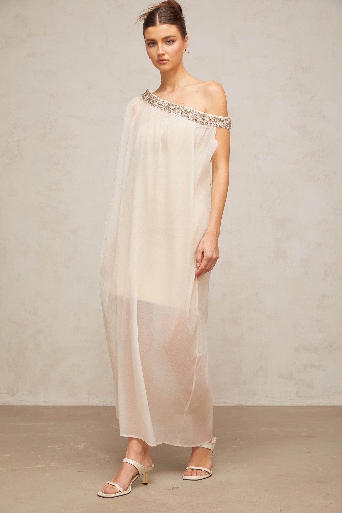Austen crystal-embellished semi-sheer midi dress (Final Sale-US Only)