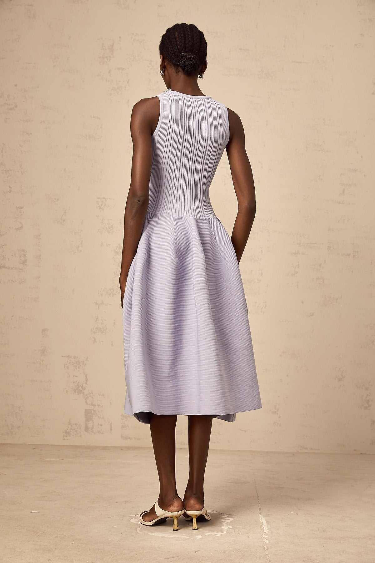 Aïda purple embellished ribbed-knit midi dress (Final Sale-US Only)